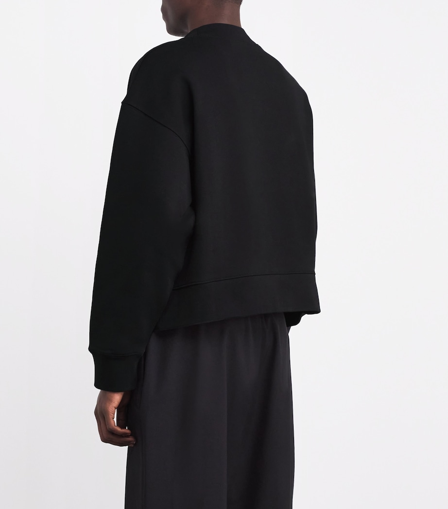 Oversized Logo Neck Sweatshirt BLACK - OFF WHITE Image 4