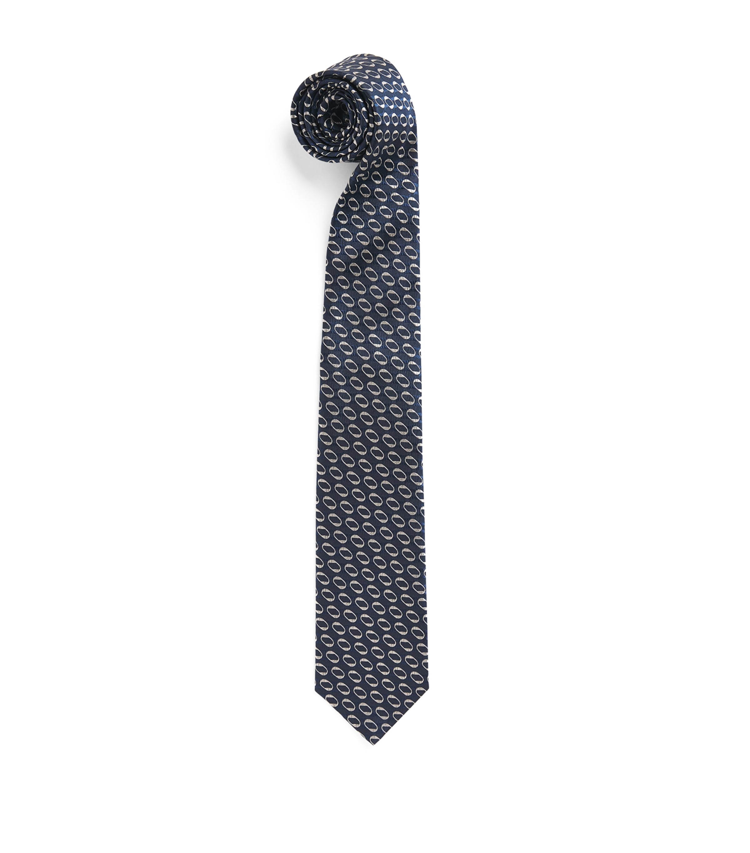 Isaia Silk Geometric Jacquard Tie Image 1