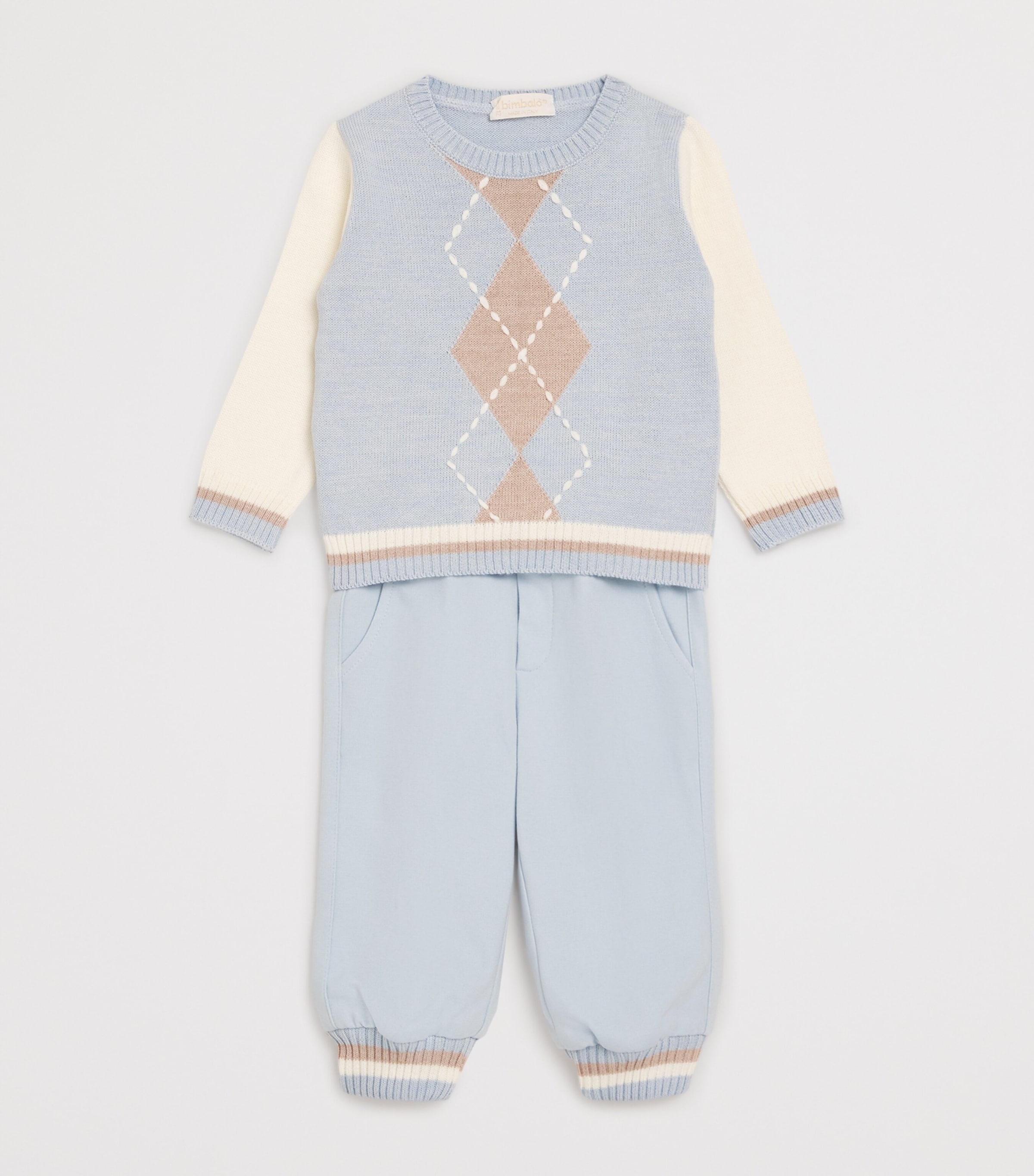 Jersey-Trim Trousers (1-24 Months) CIELO Image 3
