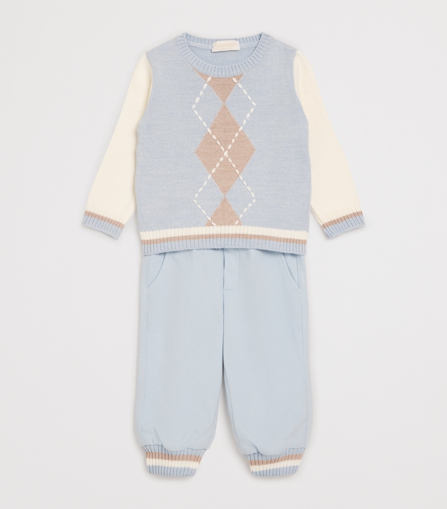 Jersey-Trim Trousers (1-24 Months) CIELO Image 3
