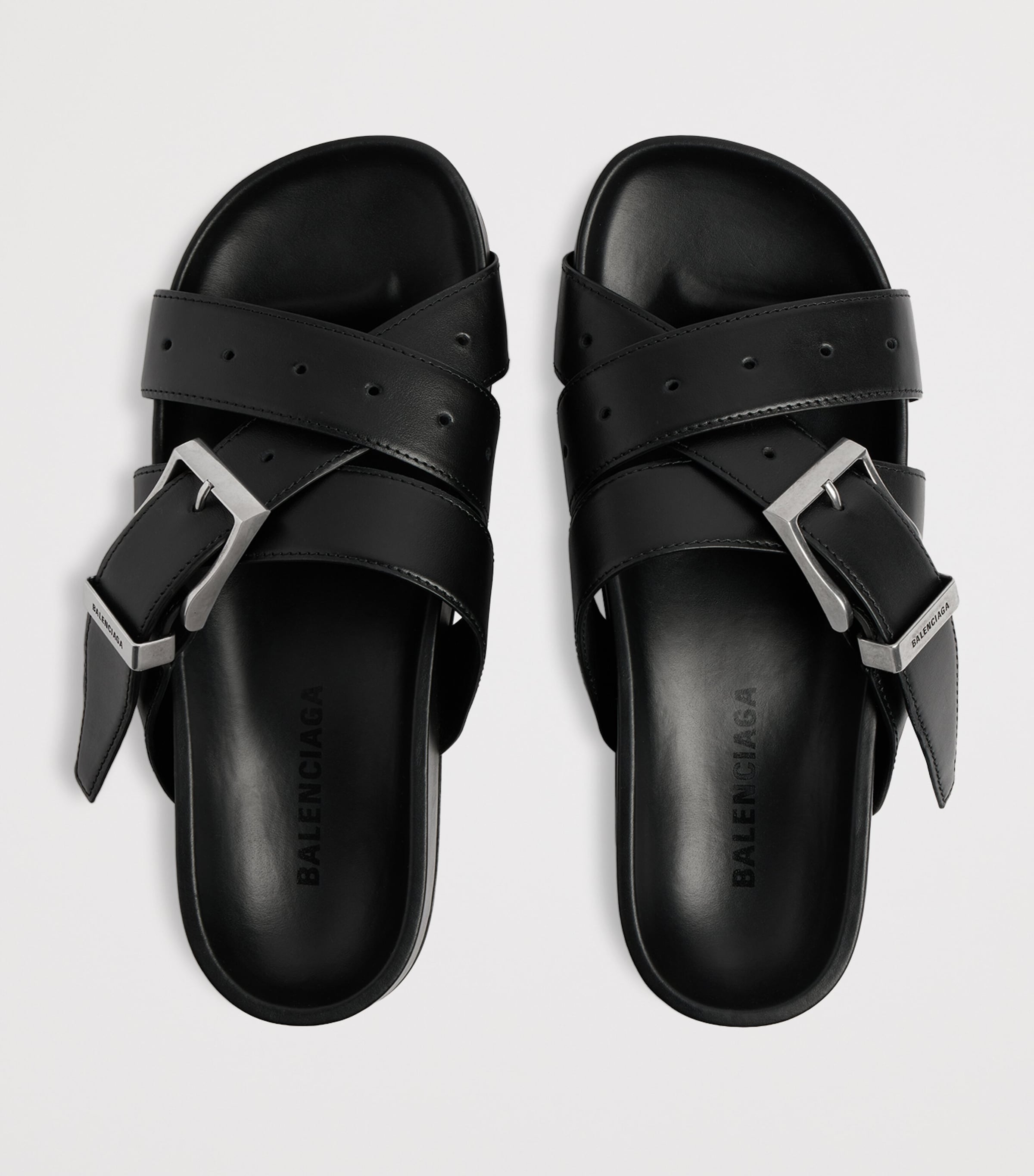 Balenciaga Calfskin Belt Mules Image 4