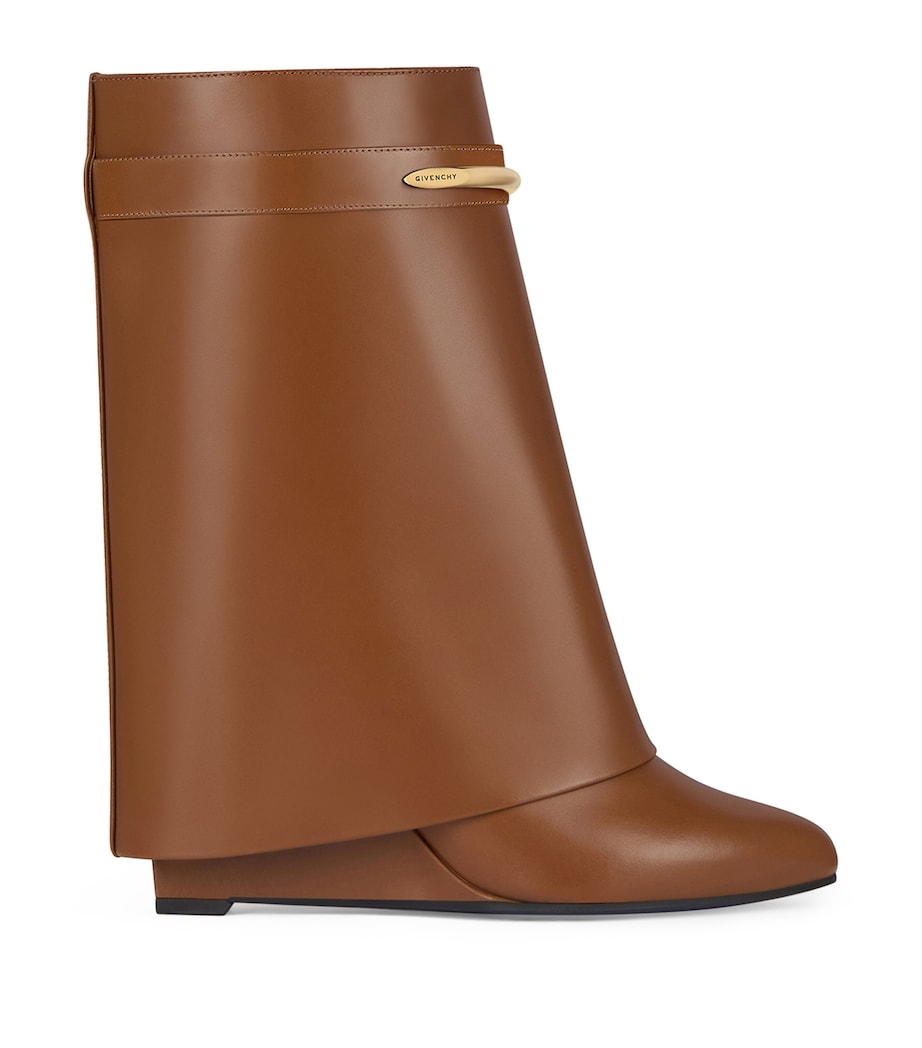 Leather Shark Ankle Boots 95 TAN Image 1