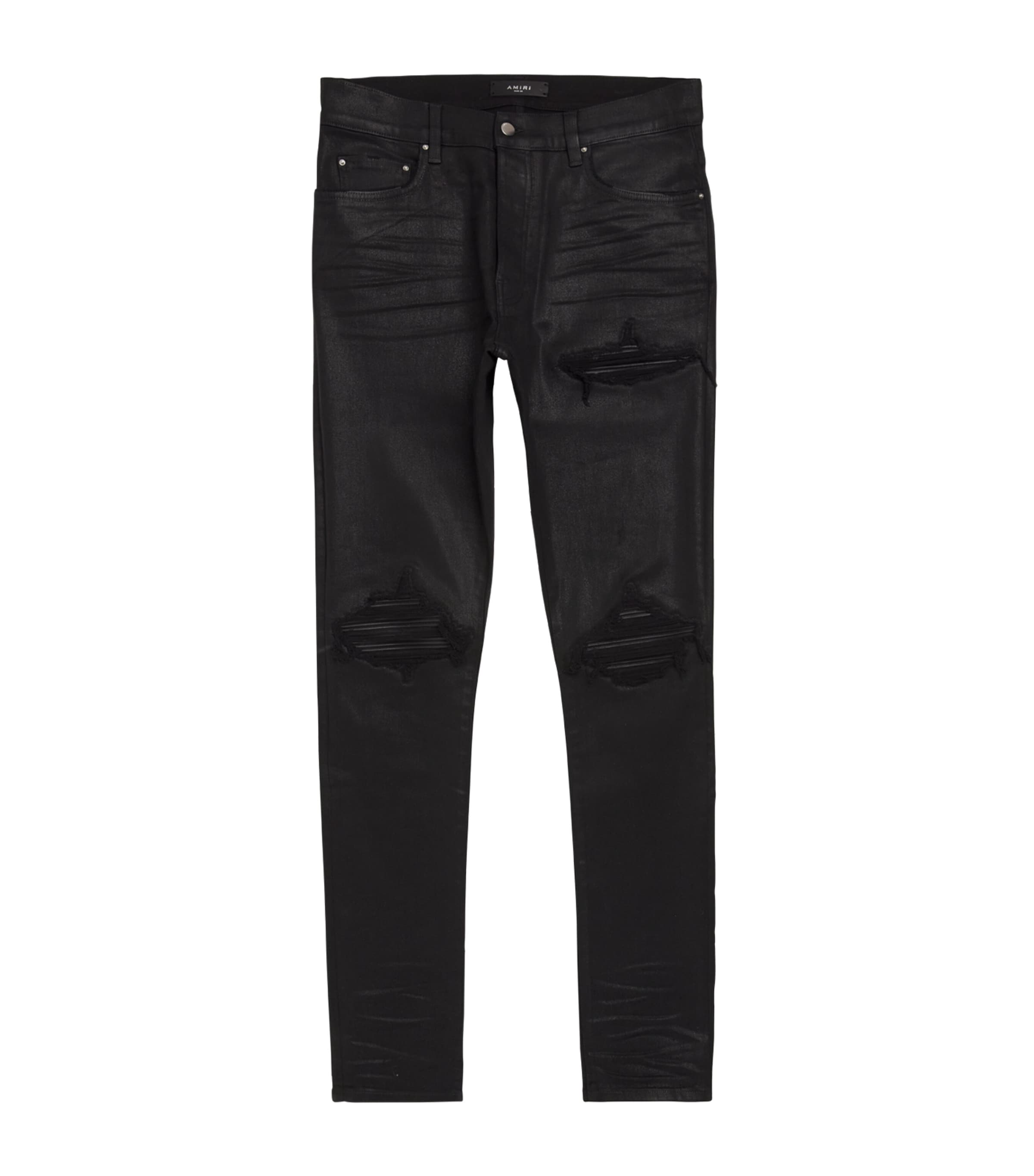 AMIRI Black Waxed MX1 Skinny Jeans Harrods UK