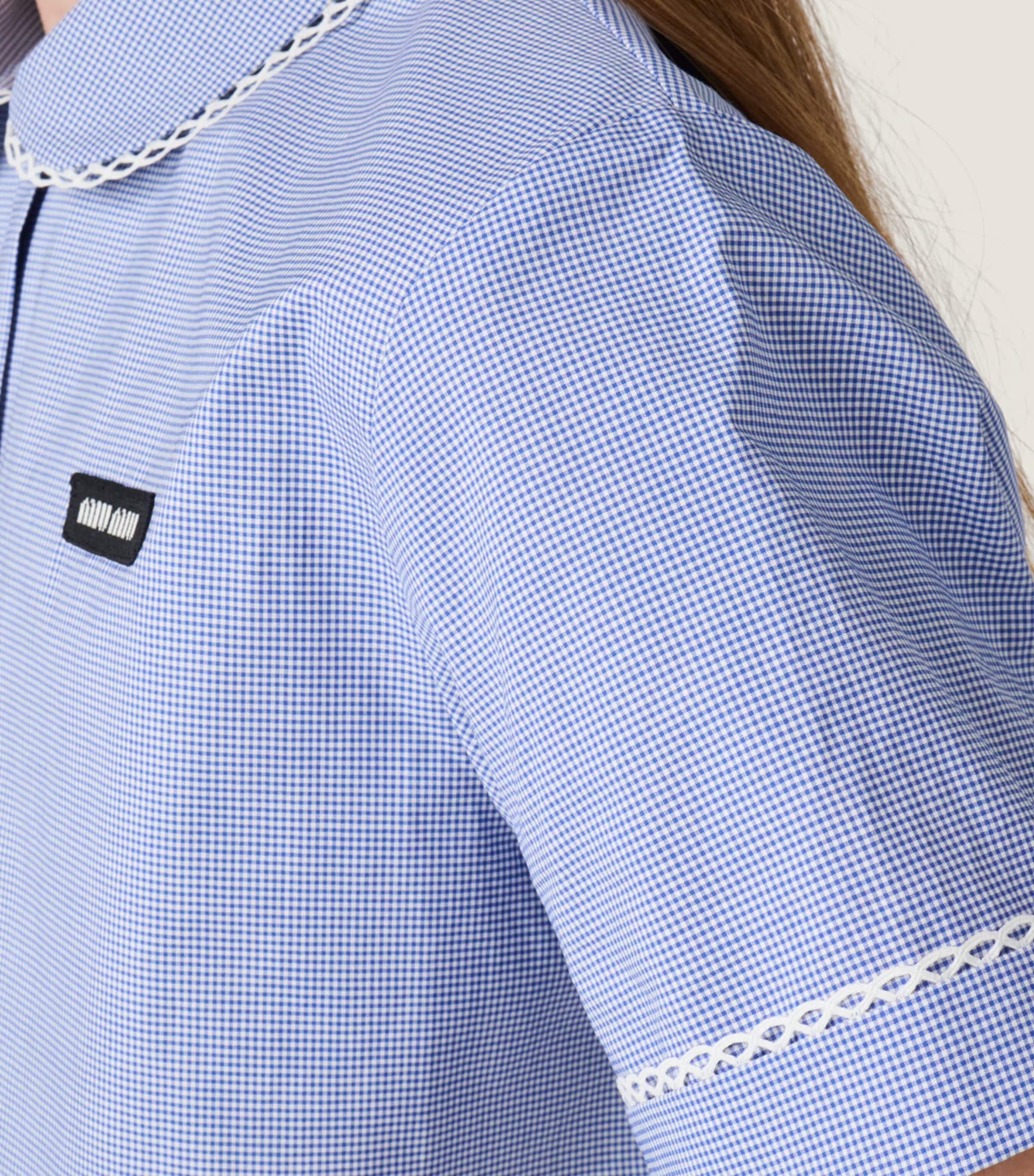 Miu Miu Womens Cotton Gingham Shirt White Image 6