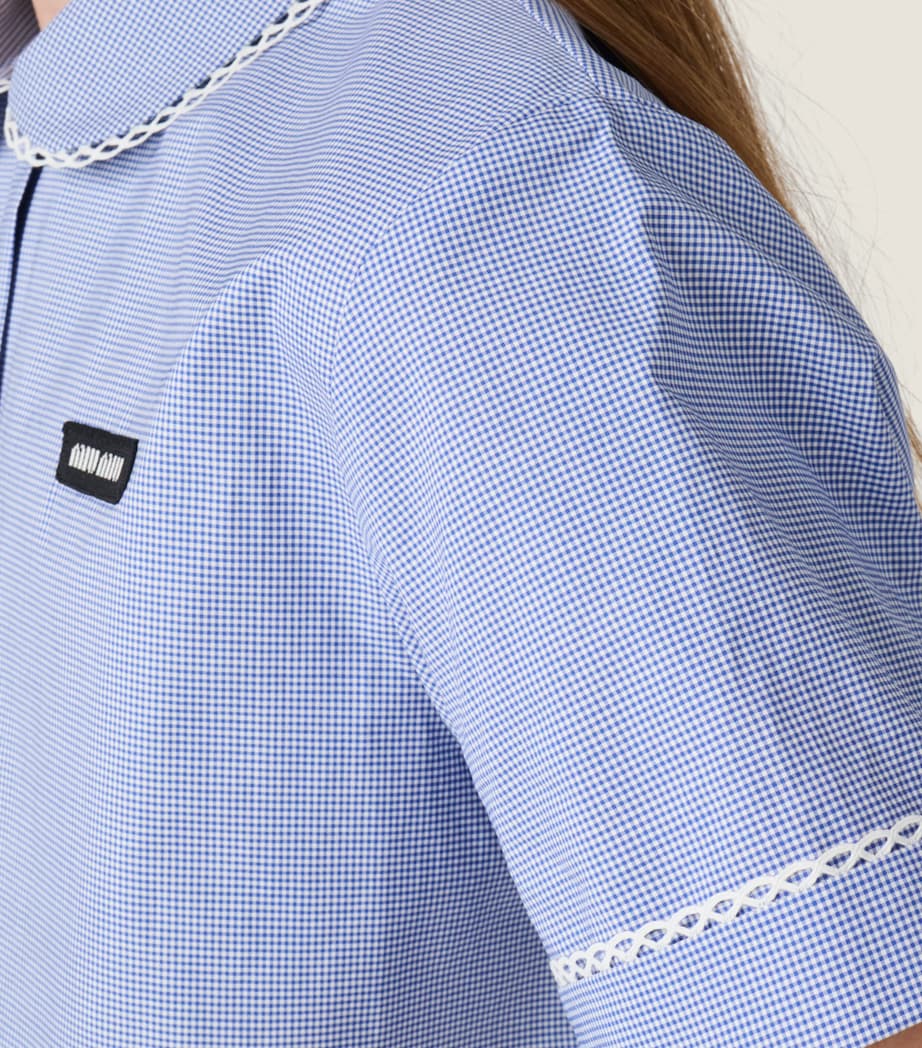 Miu Miu Womens Cotton Gingham Shirt White Image 6