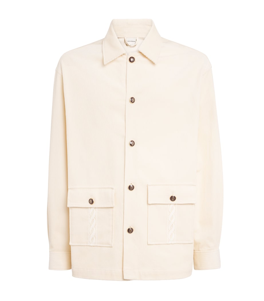 Drôle De Monsieur Mens Cotton Corduroy Overshirt Ec / Ecru Image 1