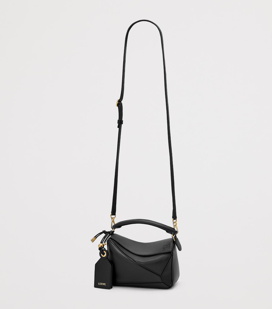 x Paula's Ibiza Mini Lambskin Puzzle Top-Handle Bag BLACK Image 7