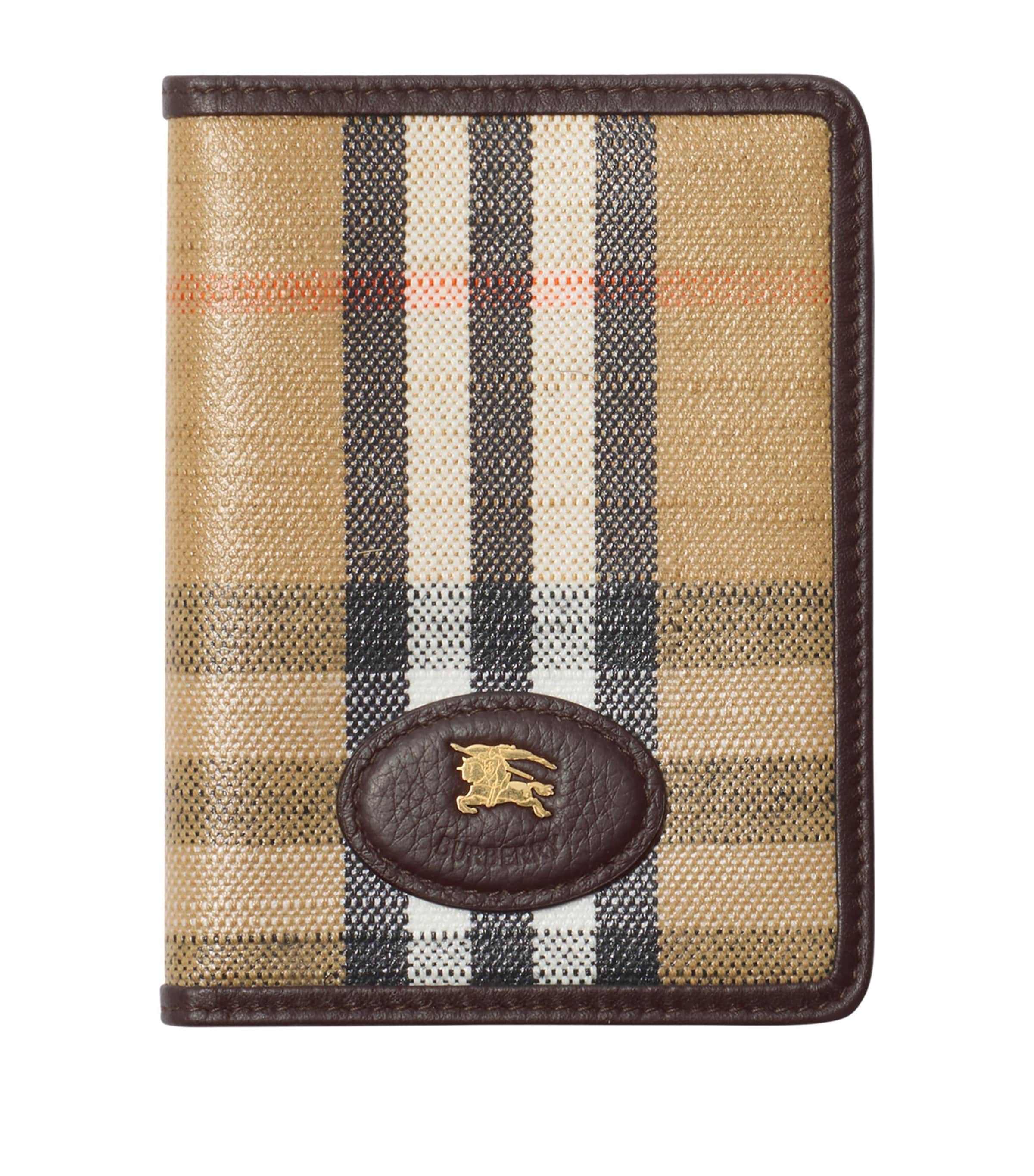 Burberry Canvas Highlands Passport Holder In Sand