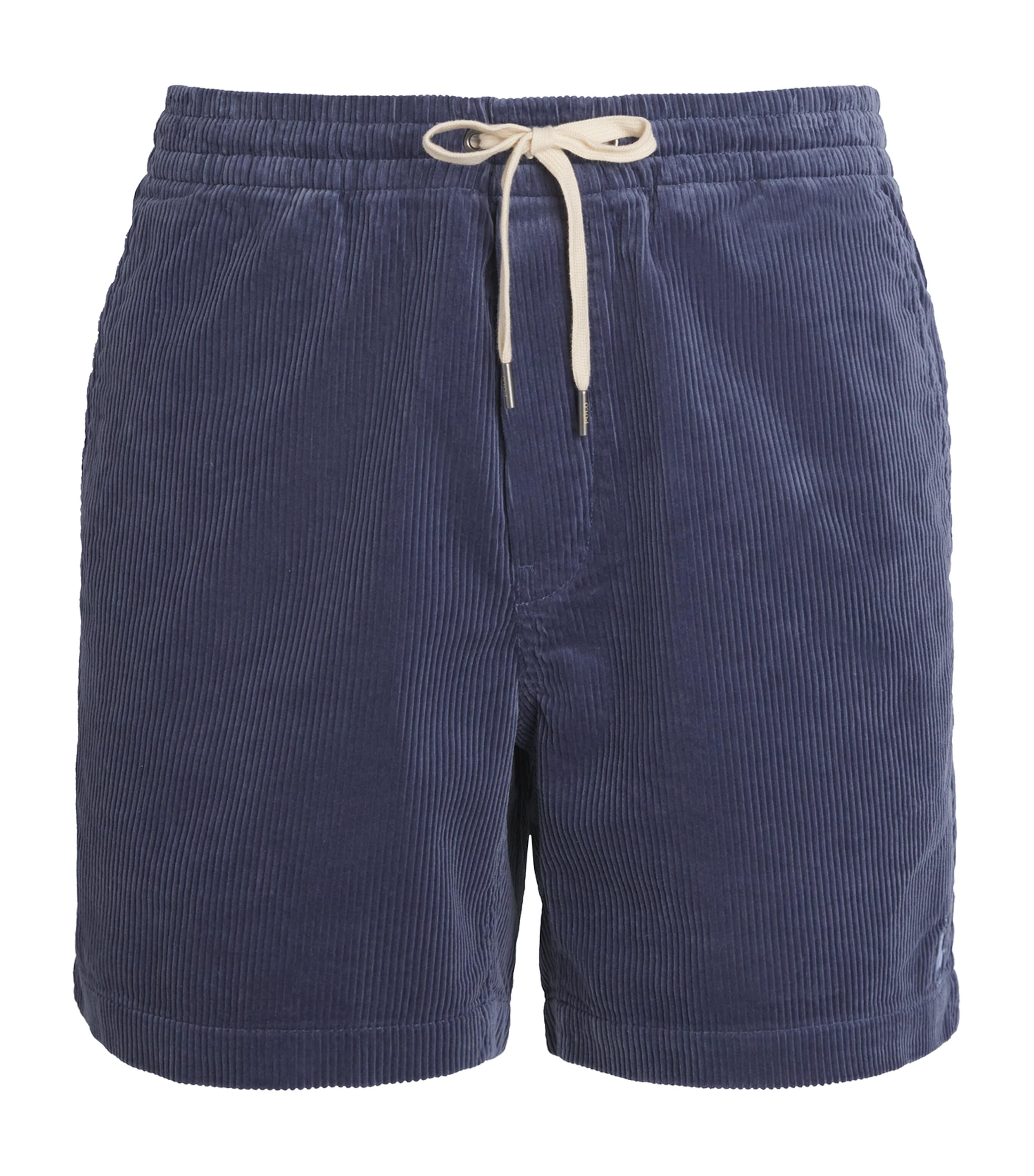 Polo Ralph Lauren Corduroy Bermuda Shorts With Logo Embroidery In Blue