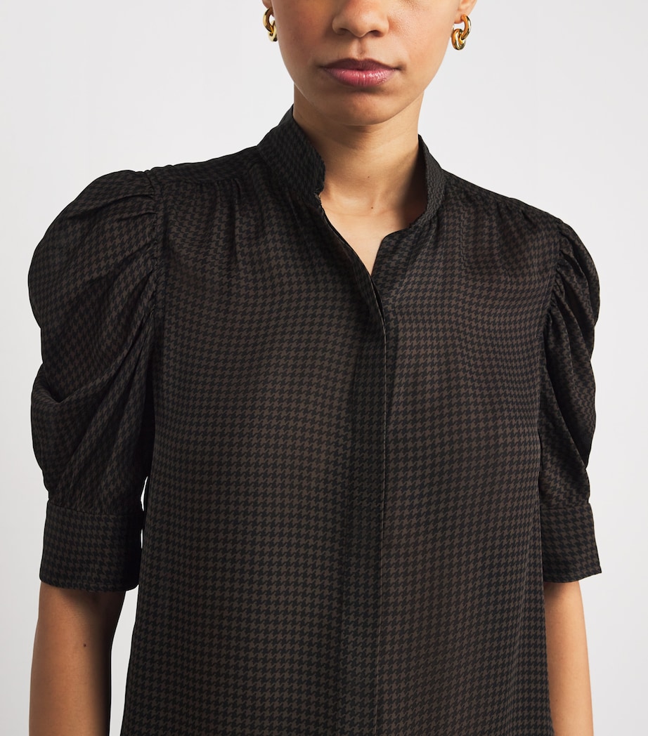 Silk Houndstooth Gillian Top AMERICANO MULTI Image 6