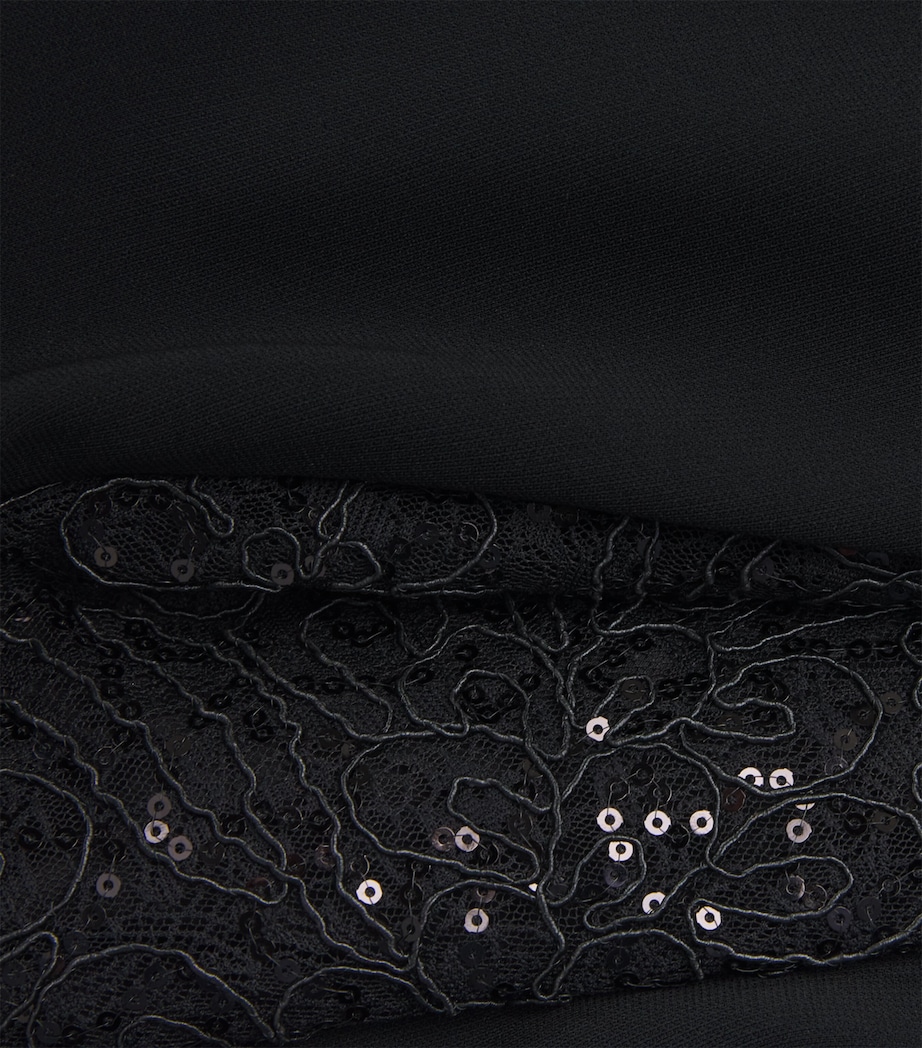 Talbot Runhof Womens Embellished Draped Gown Black Image 6