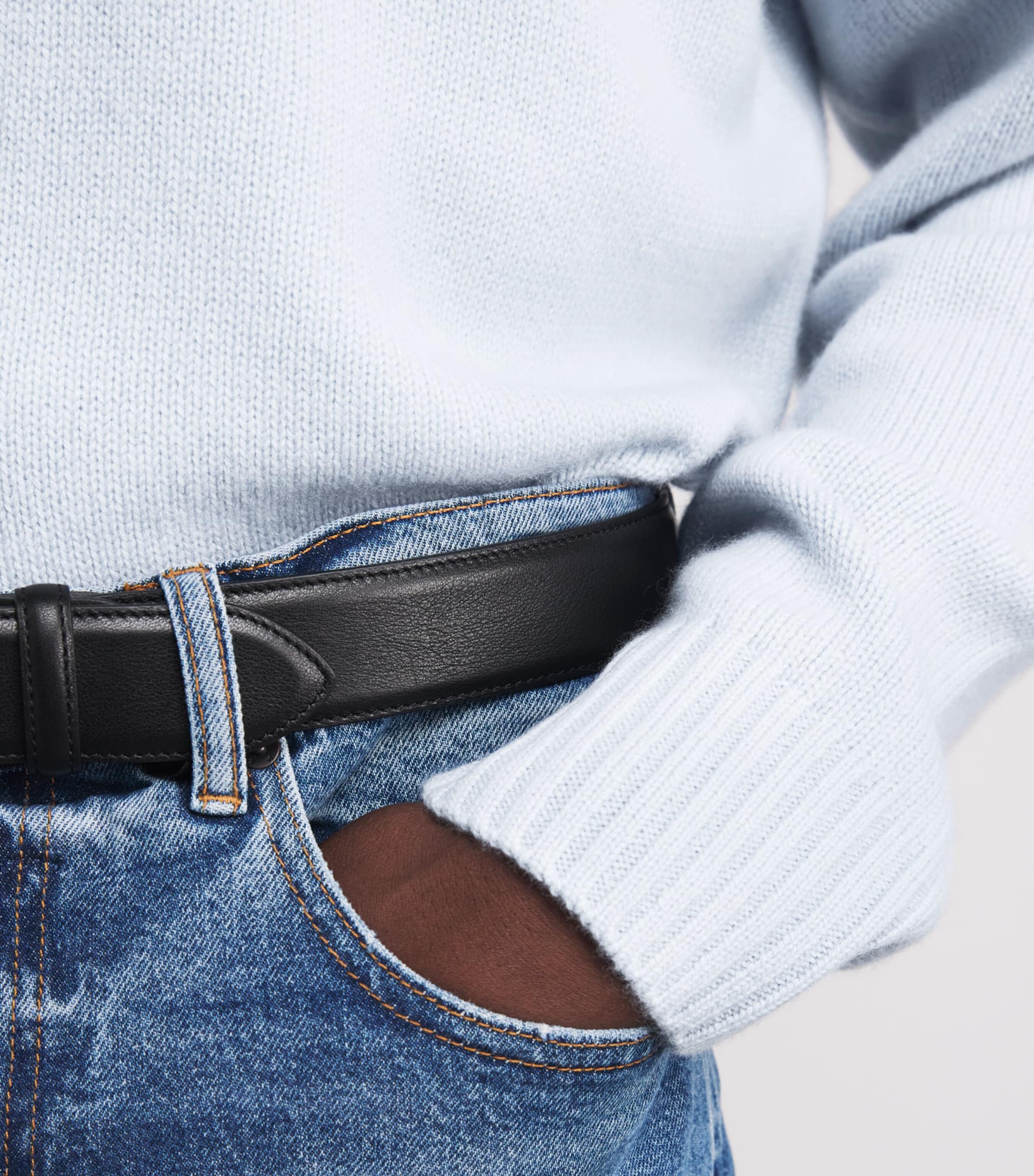 Cashmere Crew-Neck Sweater PALE BLUE HEATHER Image 3