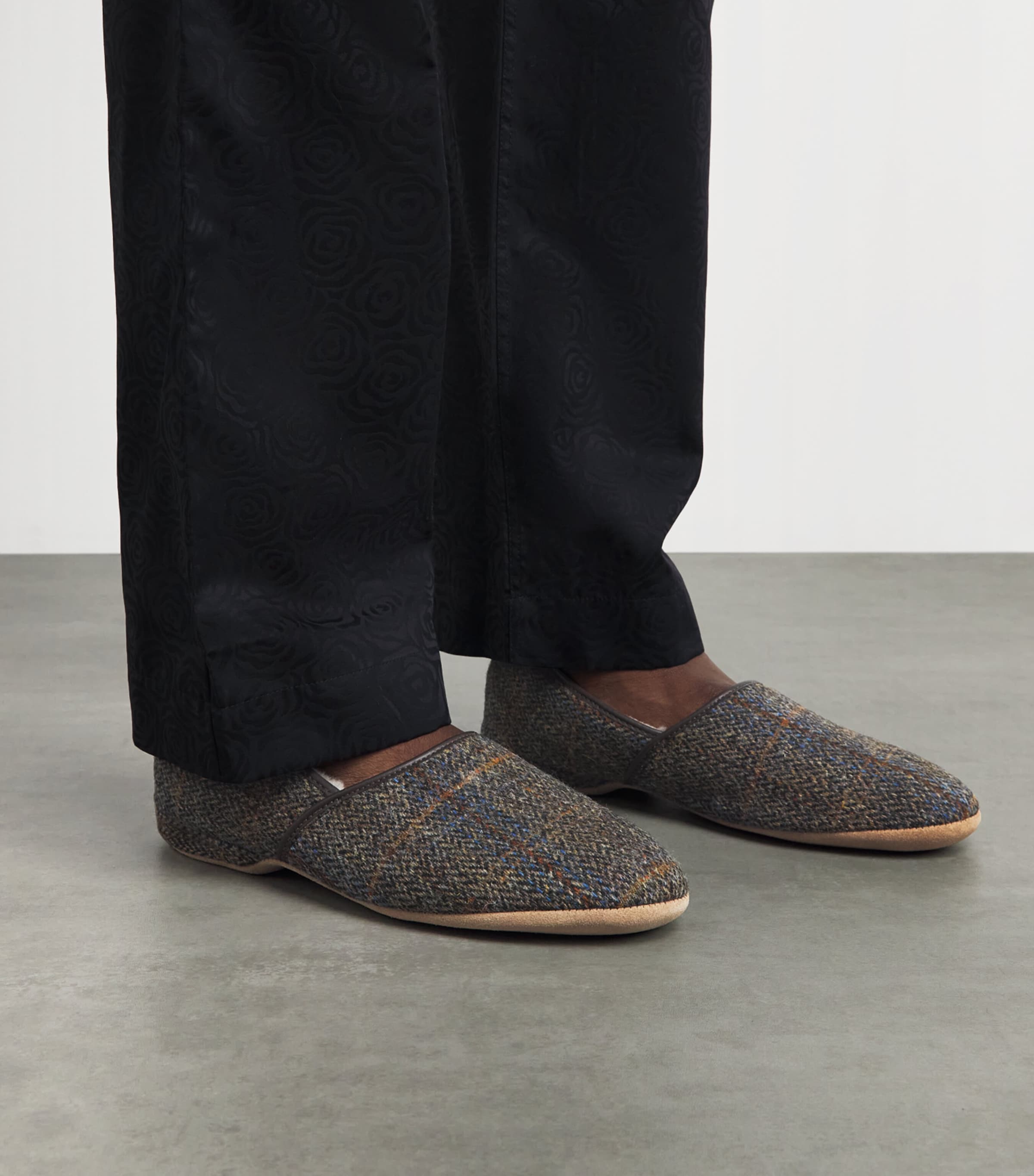 Derek Rose Shearling-Lined Crawford Slippers Beige Image 2