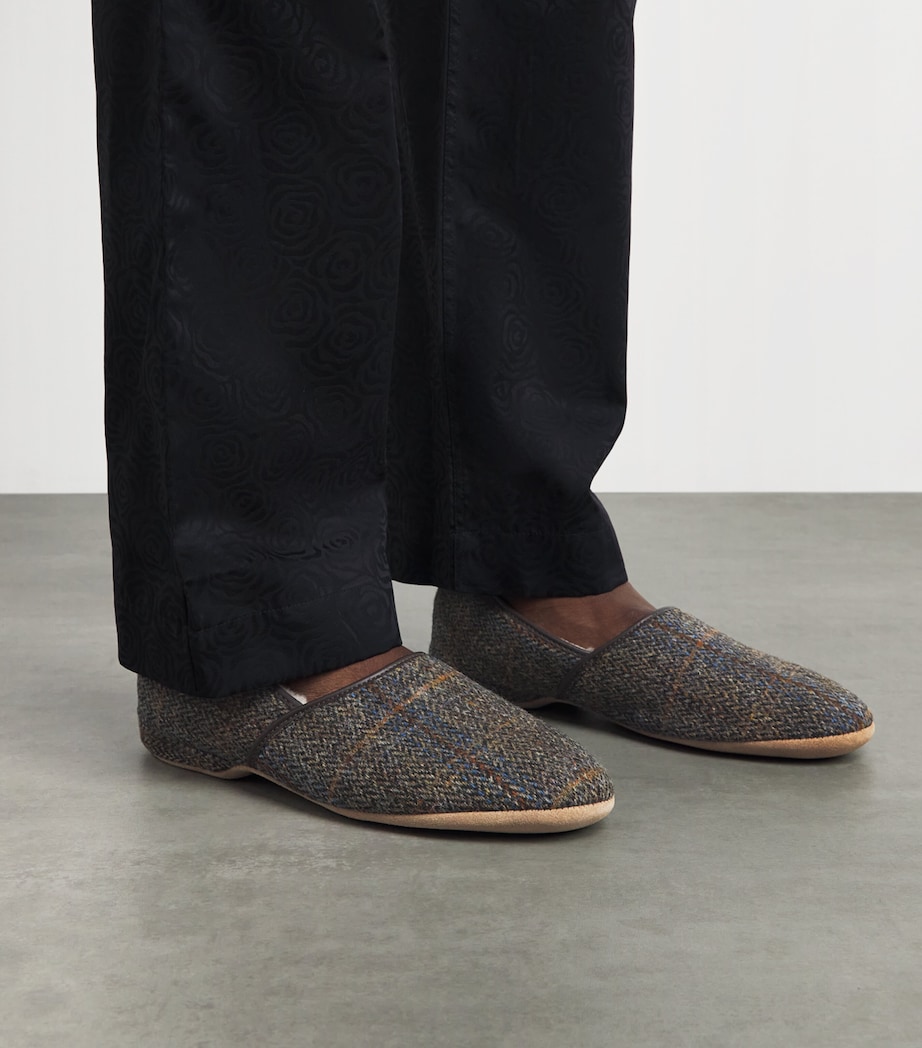 Derek Rose Shearling-Lined Crawford Slippers Beige Image 2