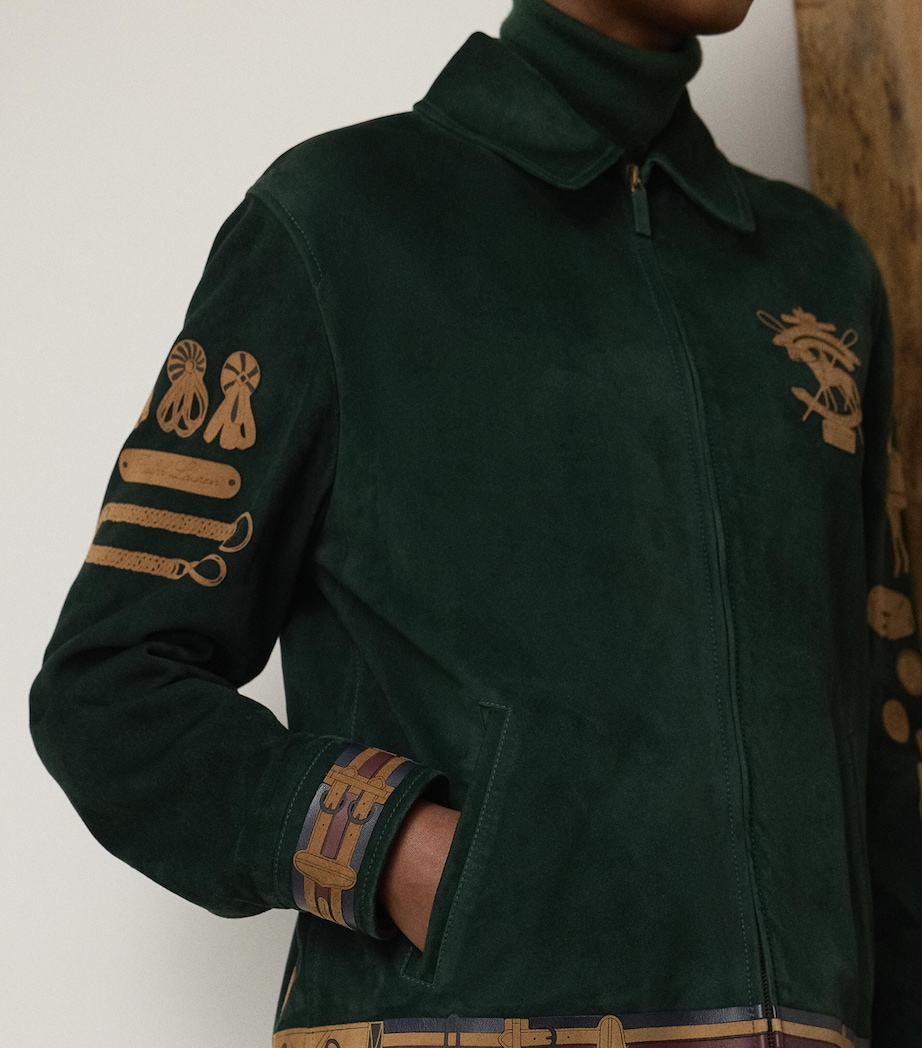 Lamb Suede Work Jacket DARK RACING GREEN Image 4