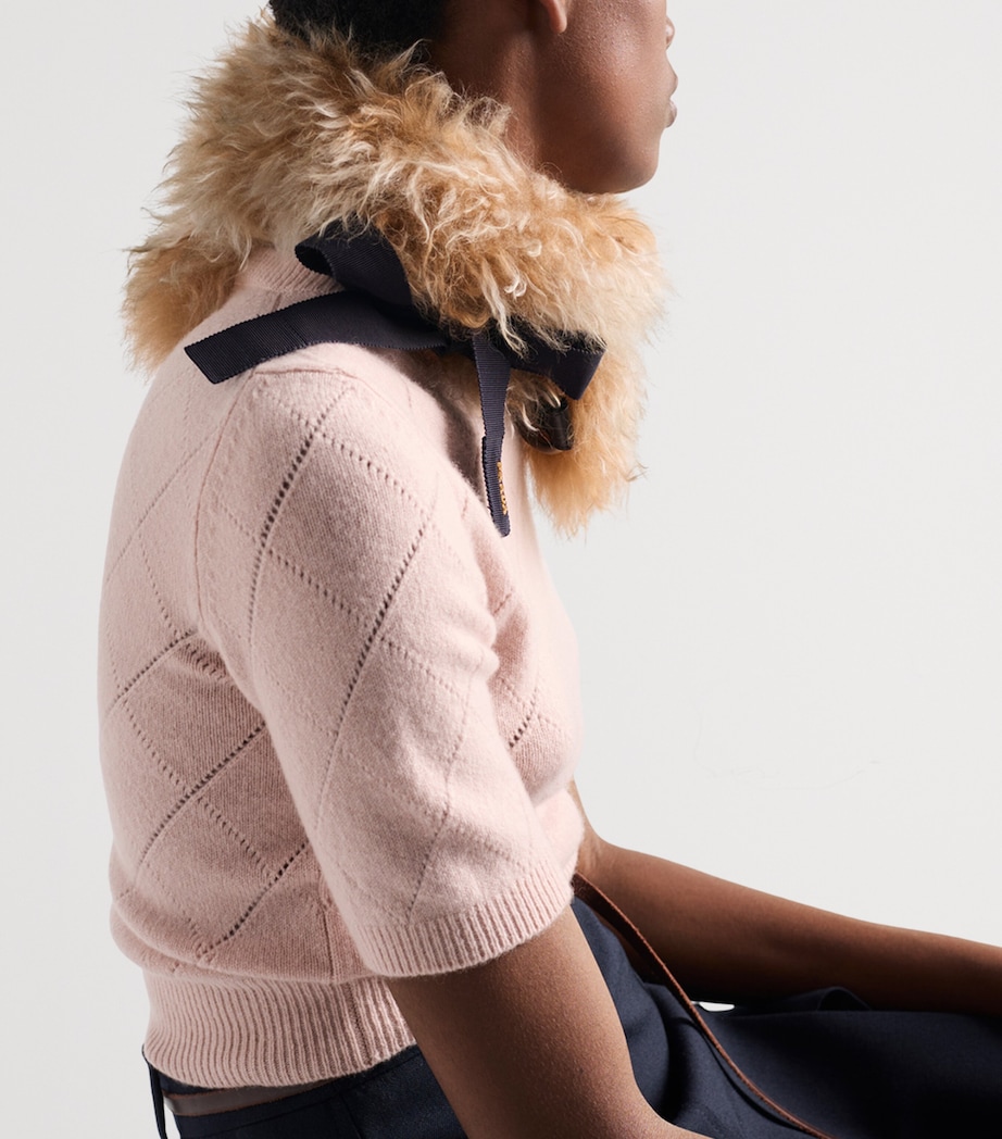 Cashmere Short-Sleeve Sweater F0028 Image 3