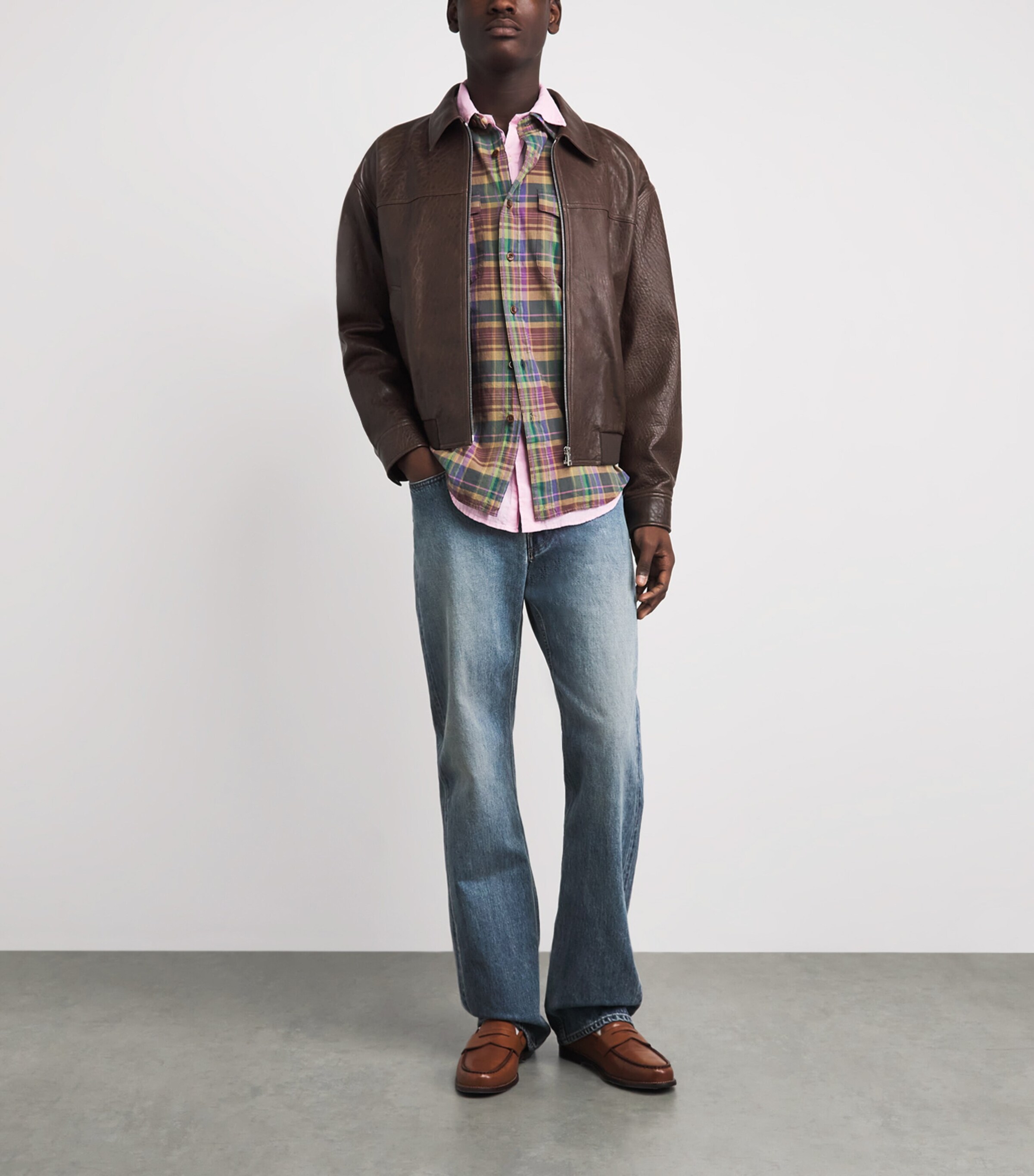Polo Ralph Lauren Mens Cotton Check Shirt Brwn Prple Mlti Image 2