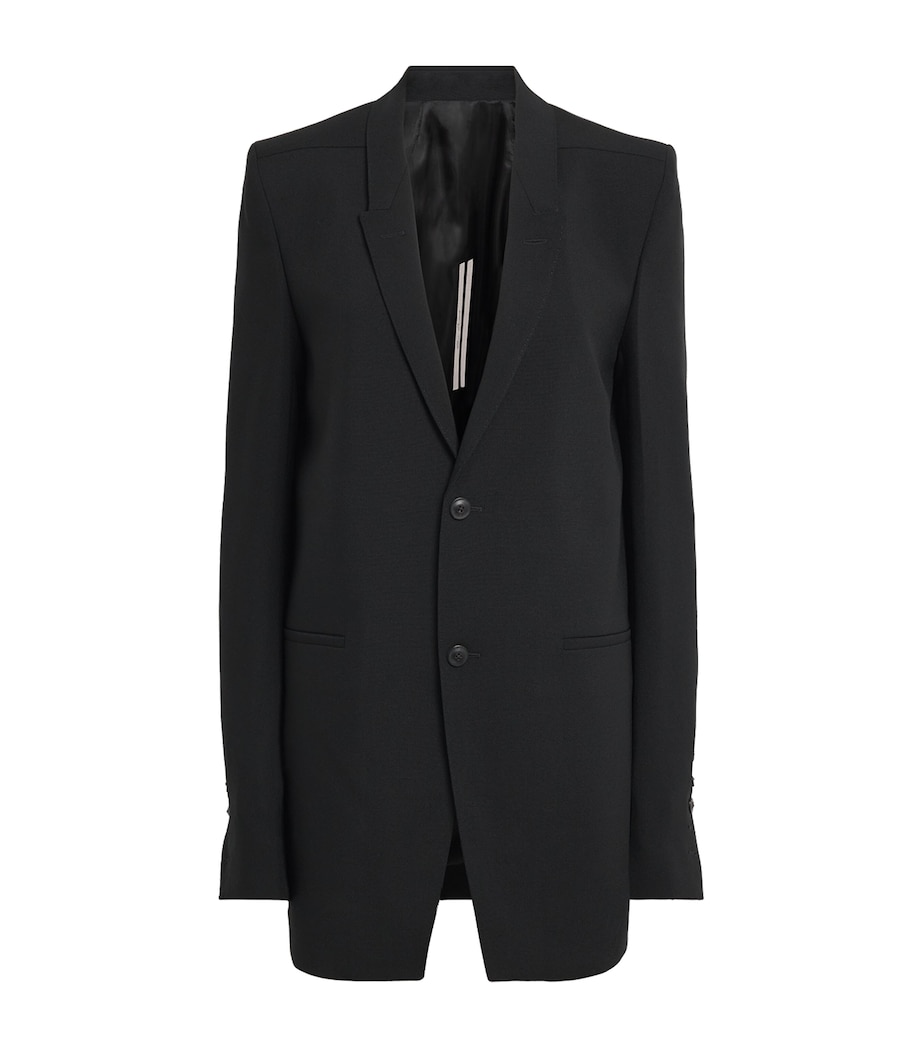 Rick Owens Womens Virgin Wool Concordian Blazer Black Image 1