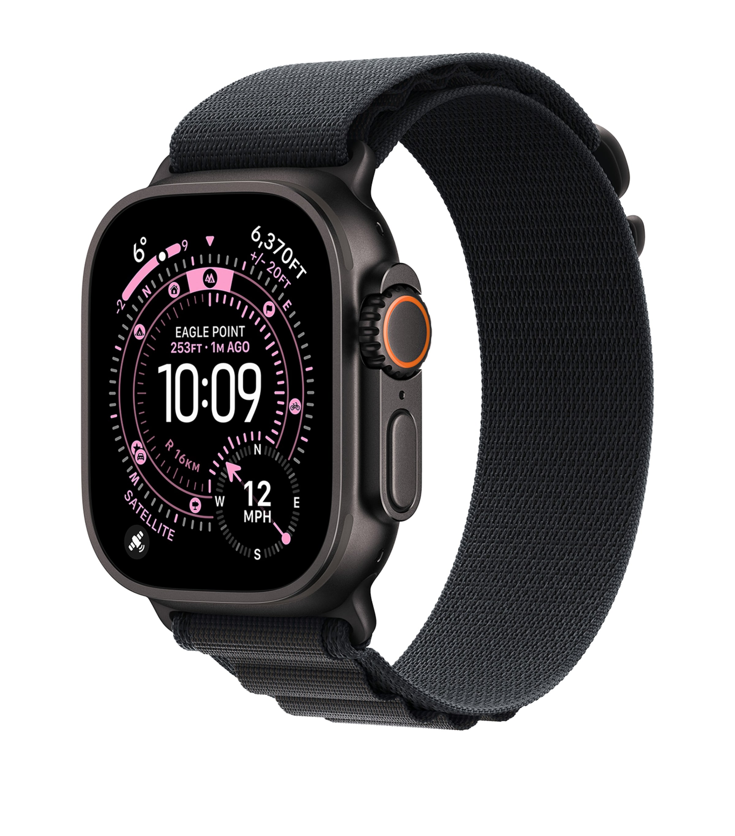 Apple Watch Ultra 3 - Black with Black Alpine Loop, 49mm, Medium BLACK Image 2