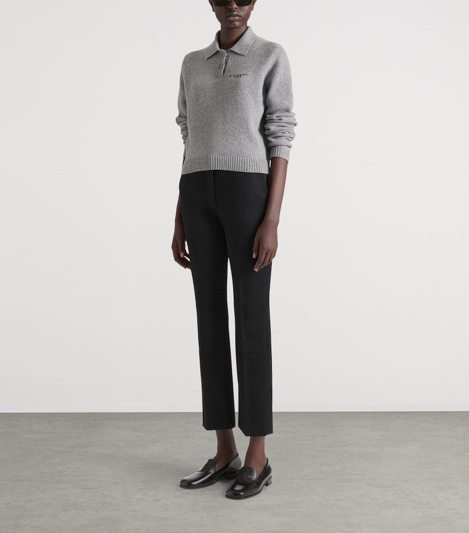 Crepe Cady Slim-Fit Tailored Trousers BLACK Image 2