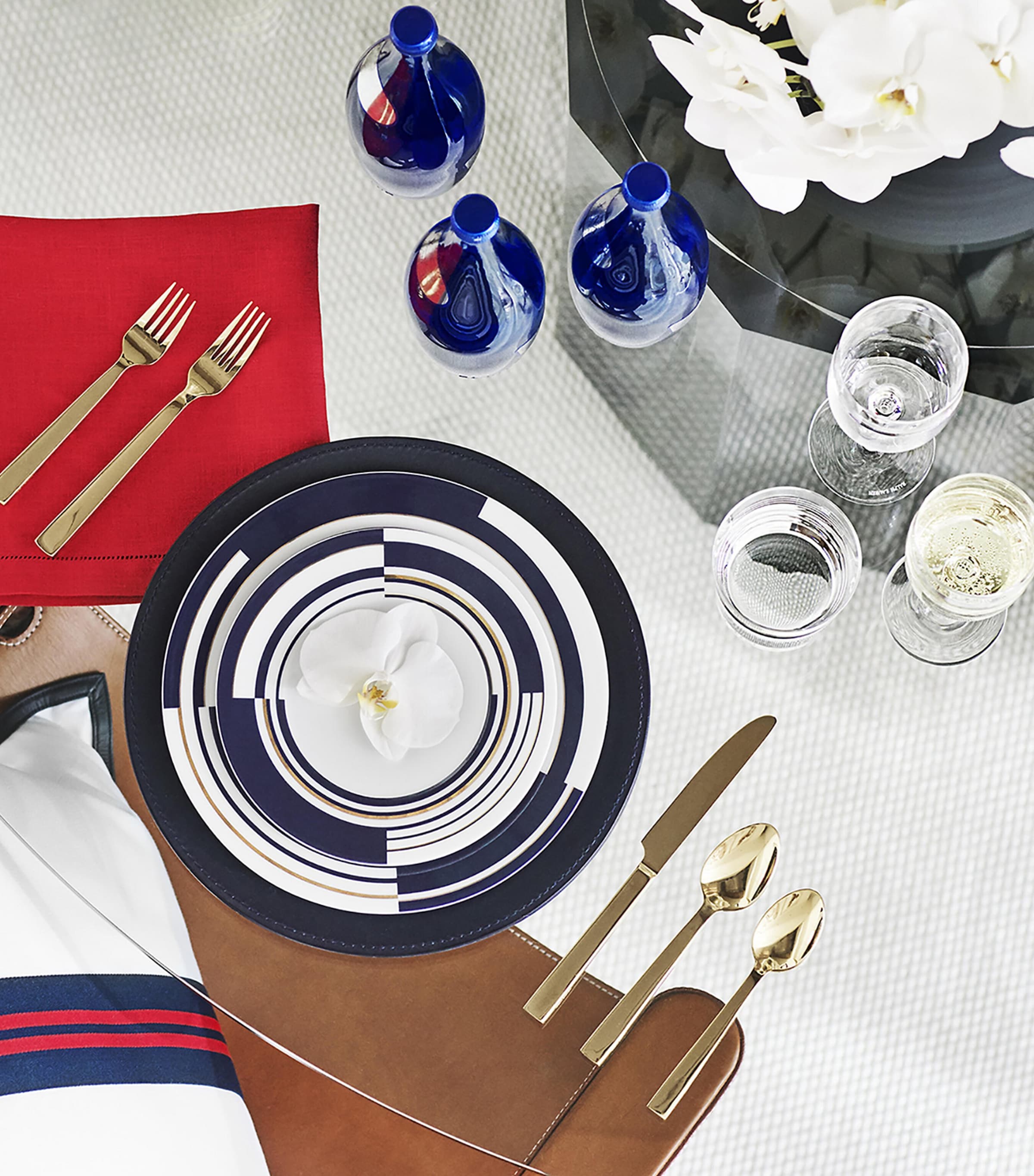 Porcelain Peyton Dinner Plate (11cm) NAVY / GOLD Image 2