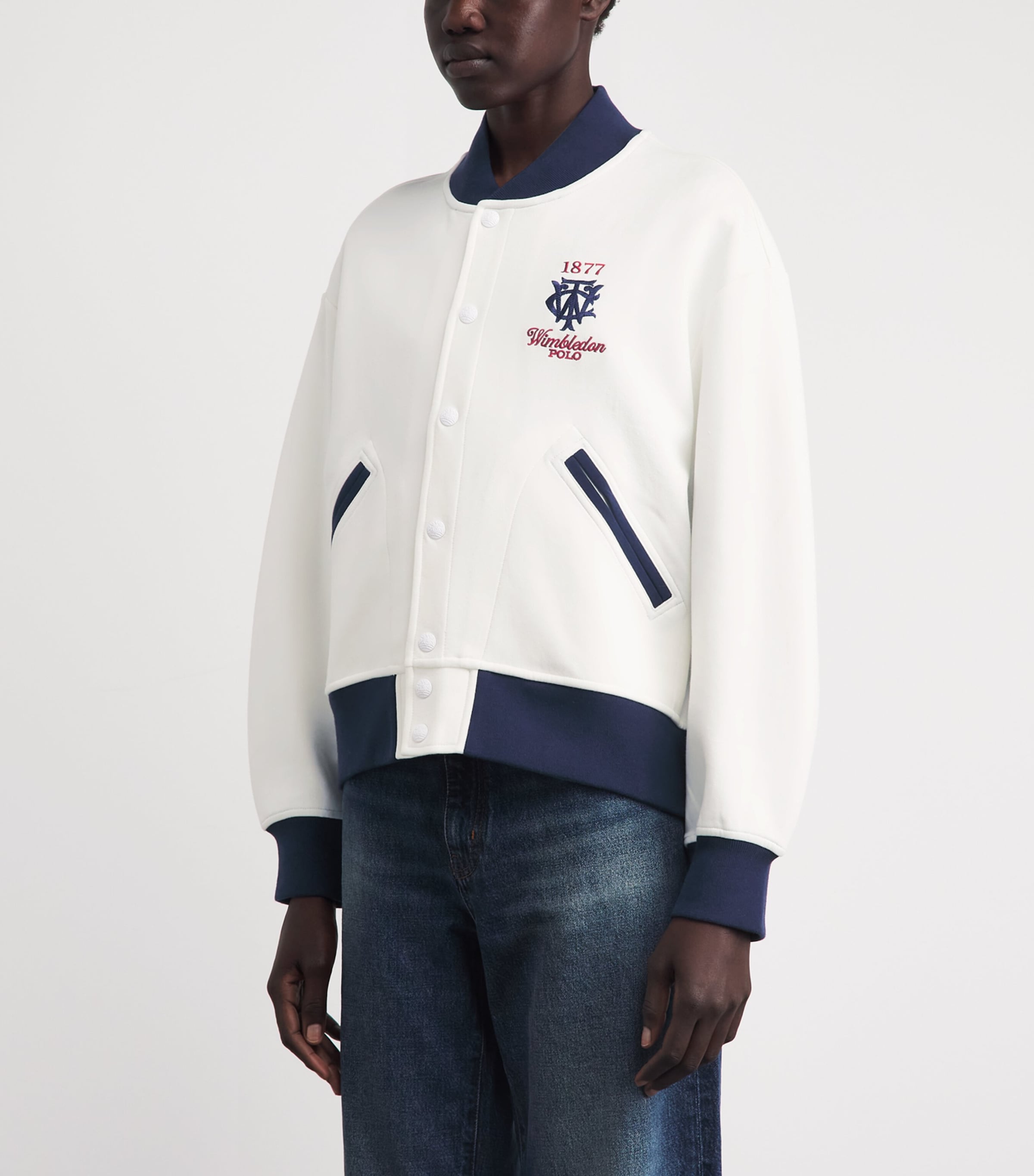 Polo Ralph Lauren Womens x Wimbledon Logo Bomber Jacket White Image 4