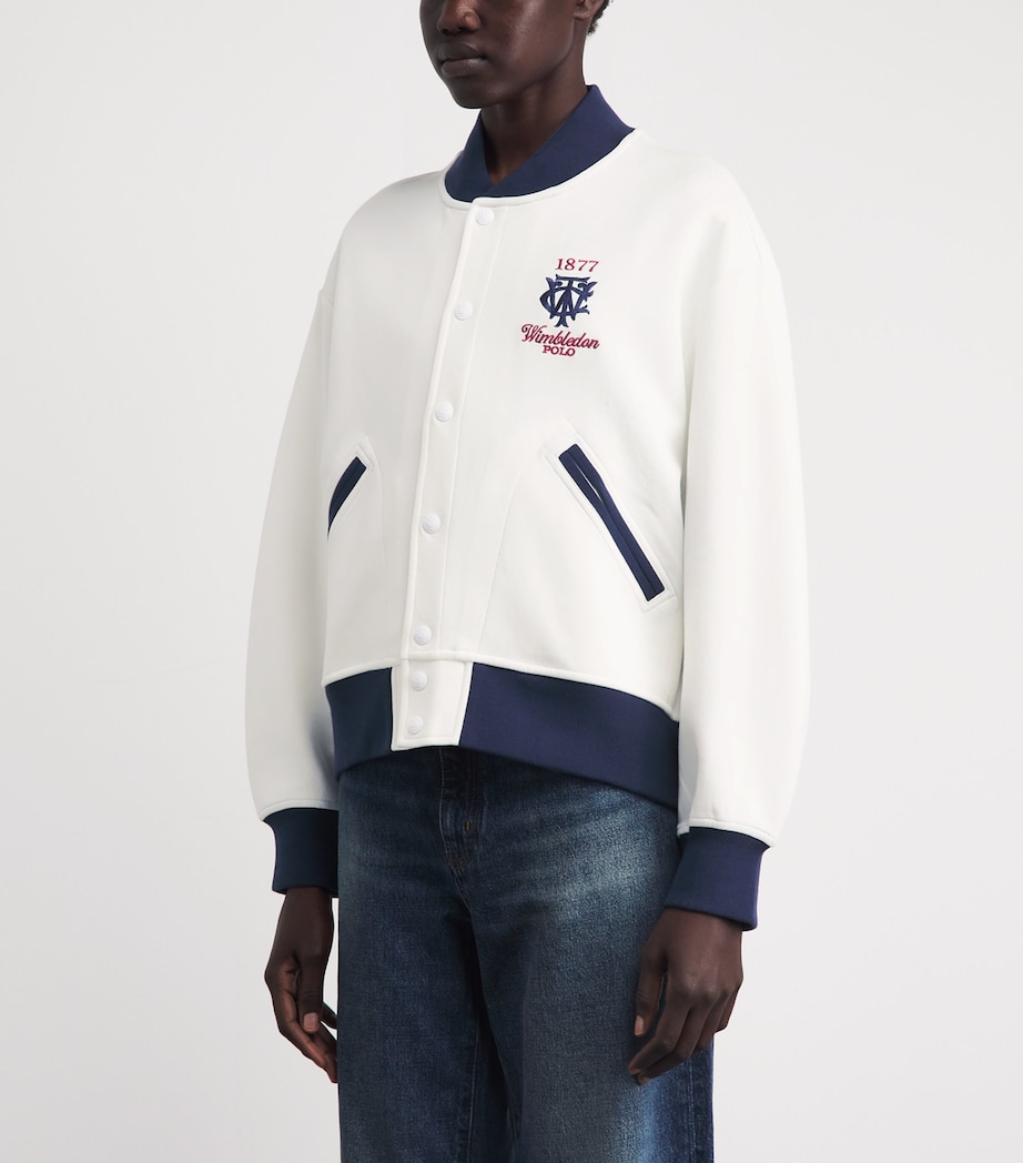 Polo Ralph Lauren Womens x Wimbledon Logo Bomber Jacket White Image 4