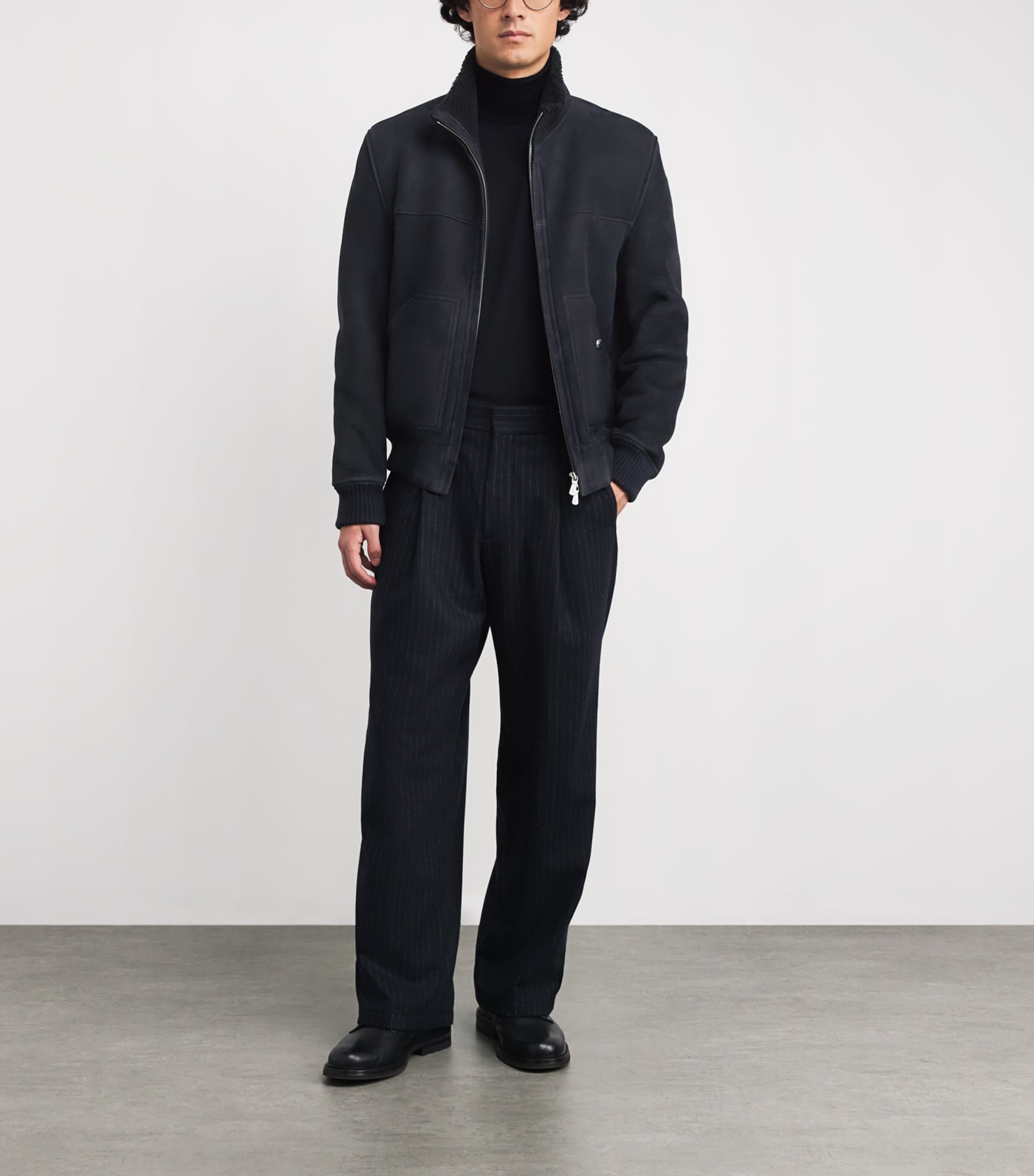 Shearling Bomber Jacket BLU Image 2