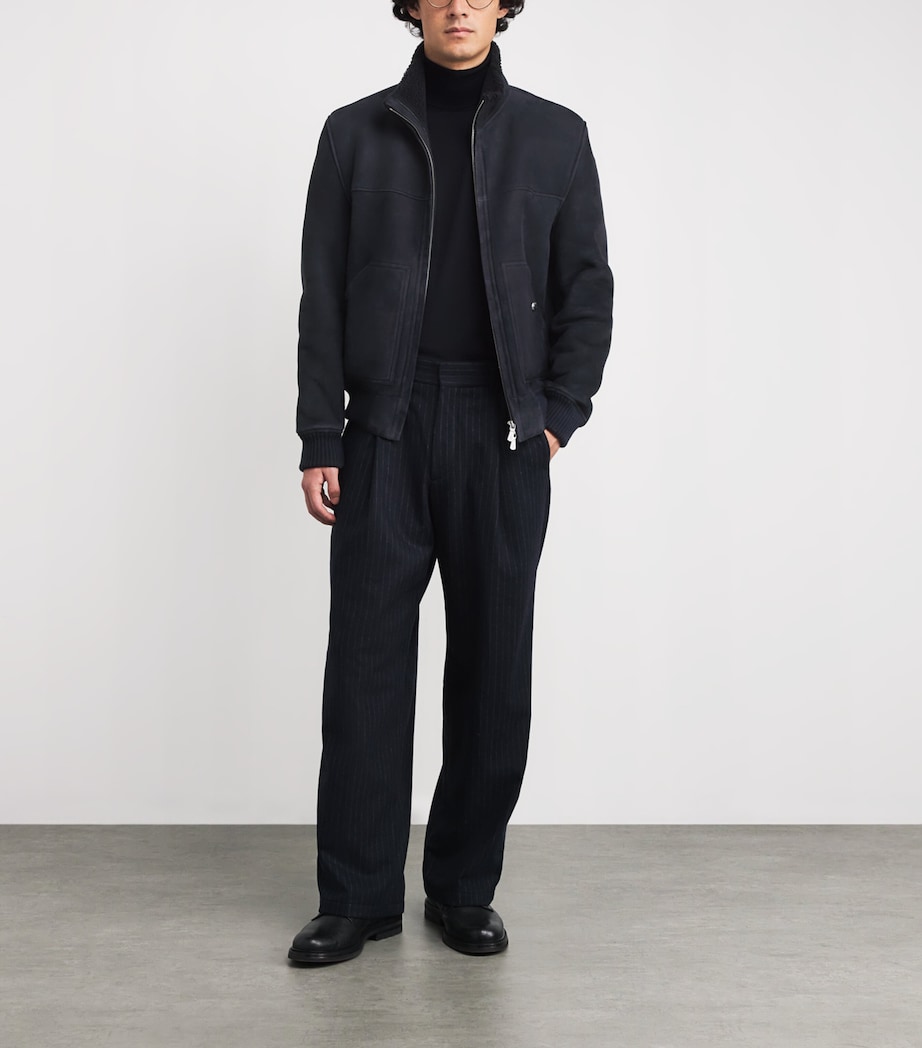 Shearling Bomber Jacket BLU Image 2