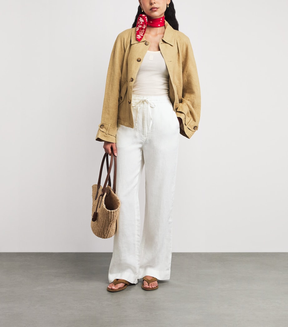 Polo Ralph Lauren Womens Linen Wide-Leg Trousers Nevis Image 2