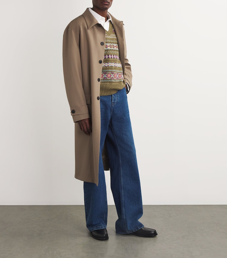 Linen-Blend Fair Isle Sweater Vest OLIVE Image 2