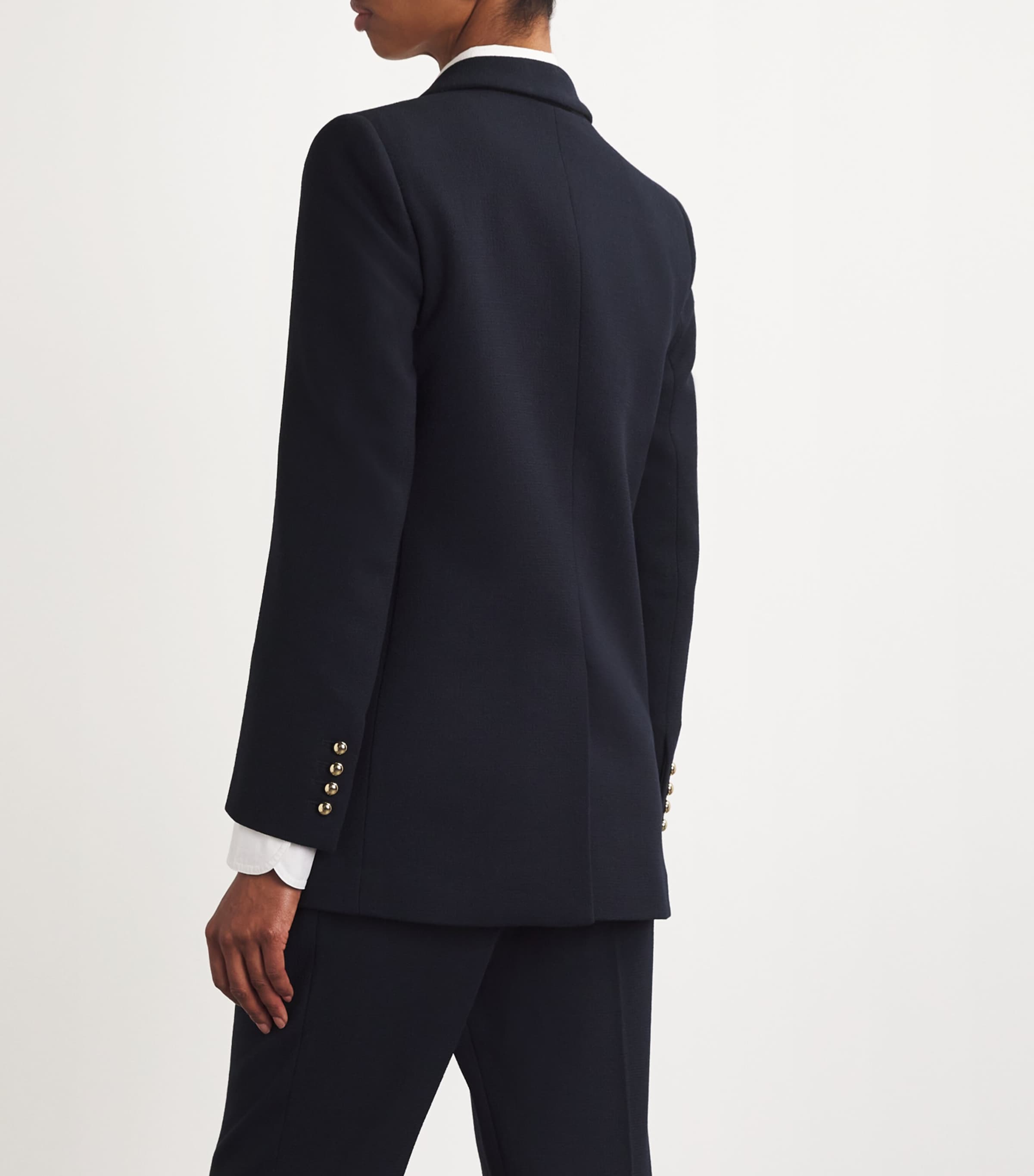 Blazé Milano Womens Virgin Wool Everyday Blazer Navy Image 4