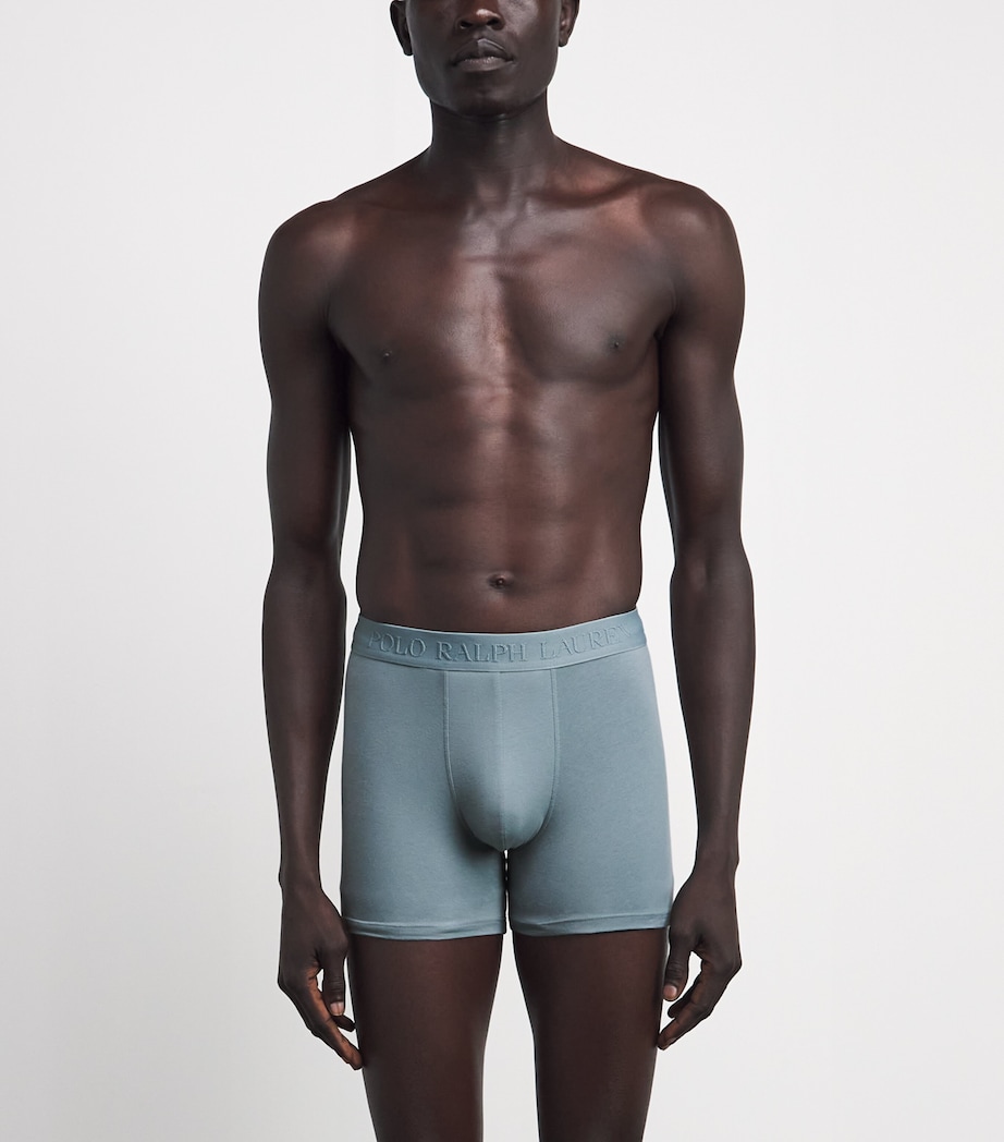 Polo Ralph Lauren Mens Stretch-Cotton Boxer Briefs (Pack of 3) Ftgue/cl Gr Blu/npnv Image 2