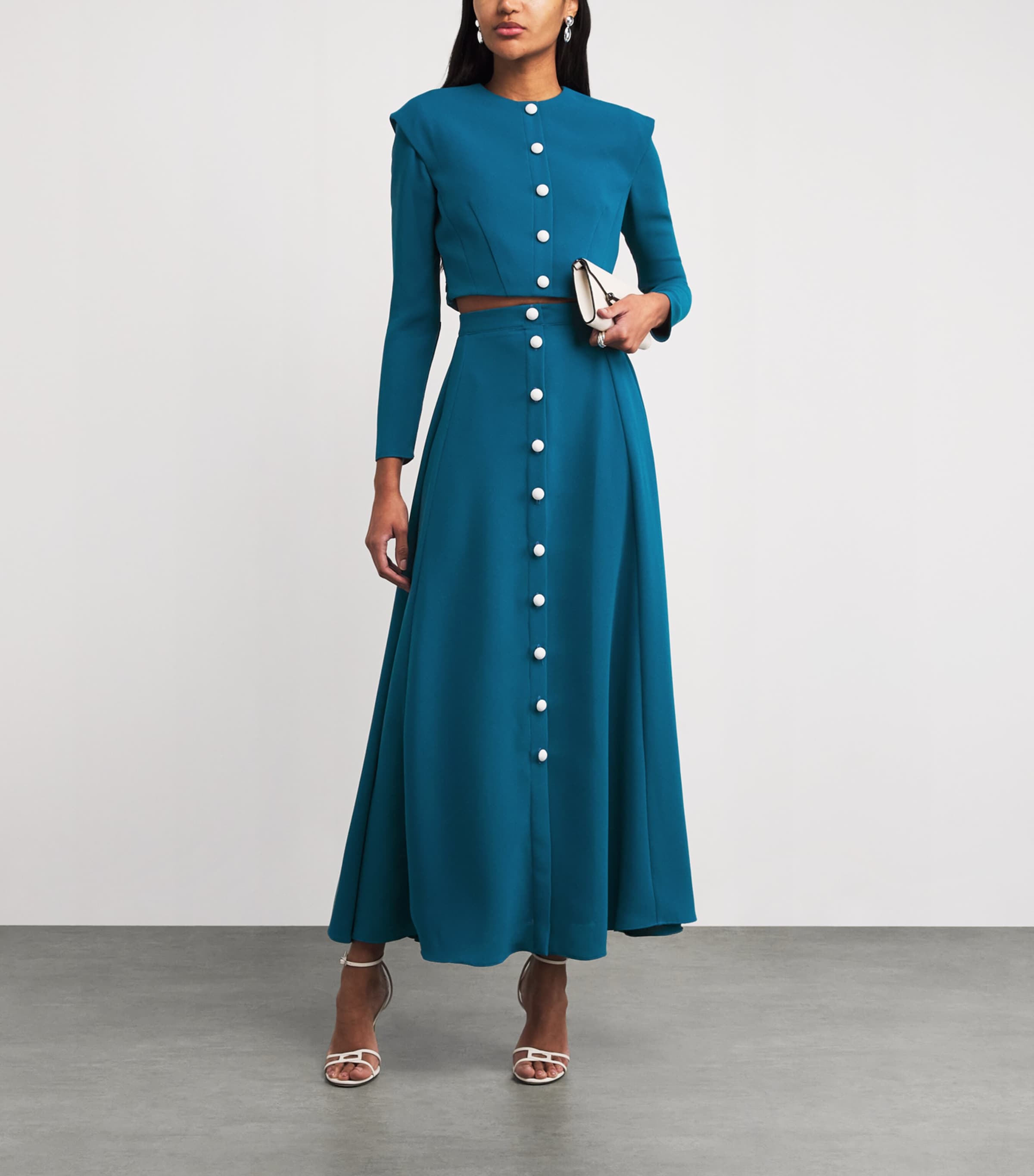 Georgette Cropped Jab Jacket LAGUNA BLUE Image 2