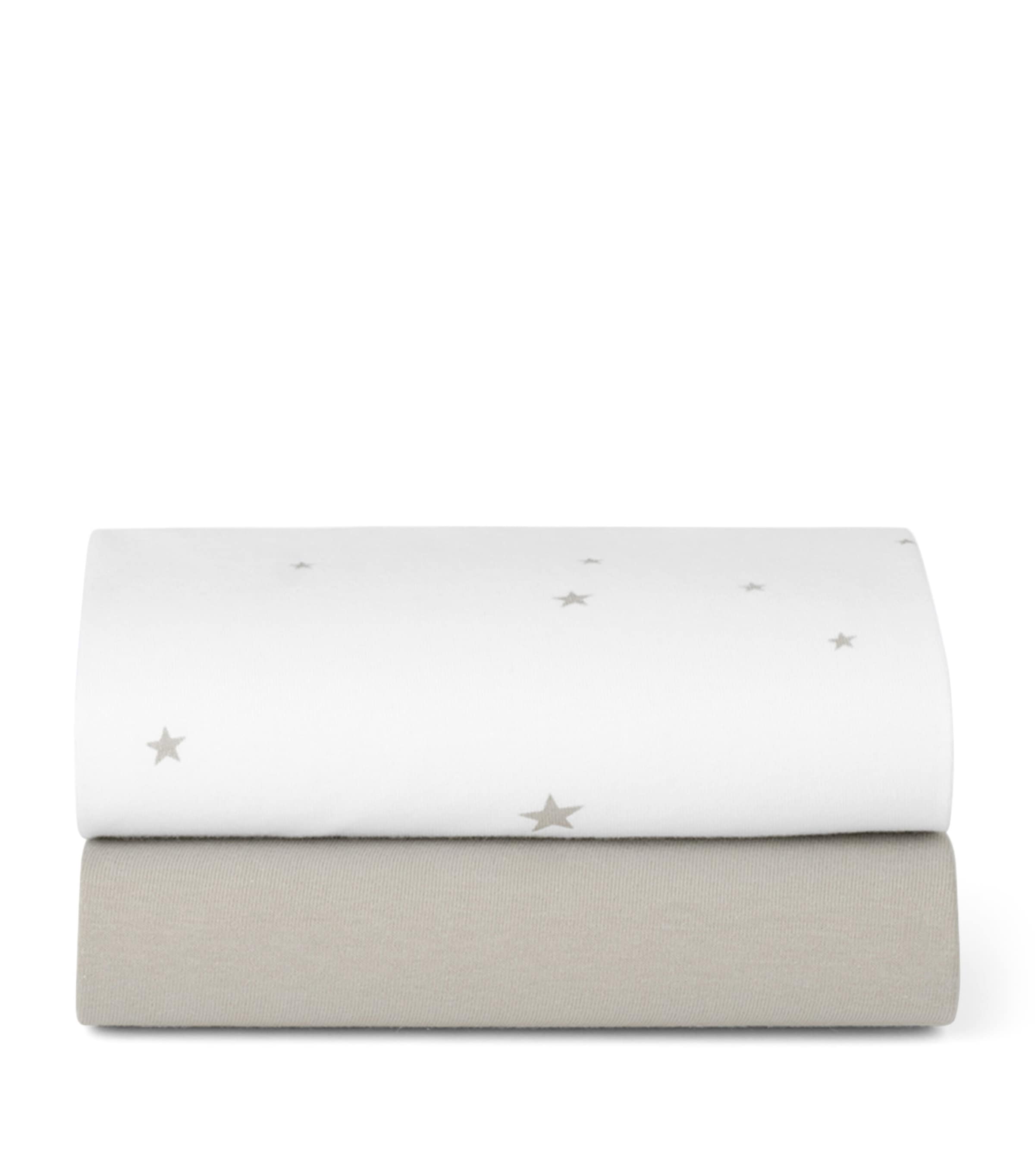 Snüz Moses Basket Fitted Sheets (Pack of 2) White Star Image 1