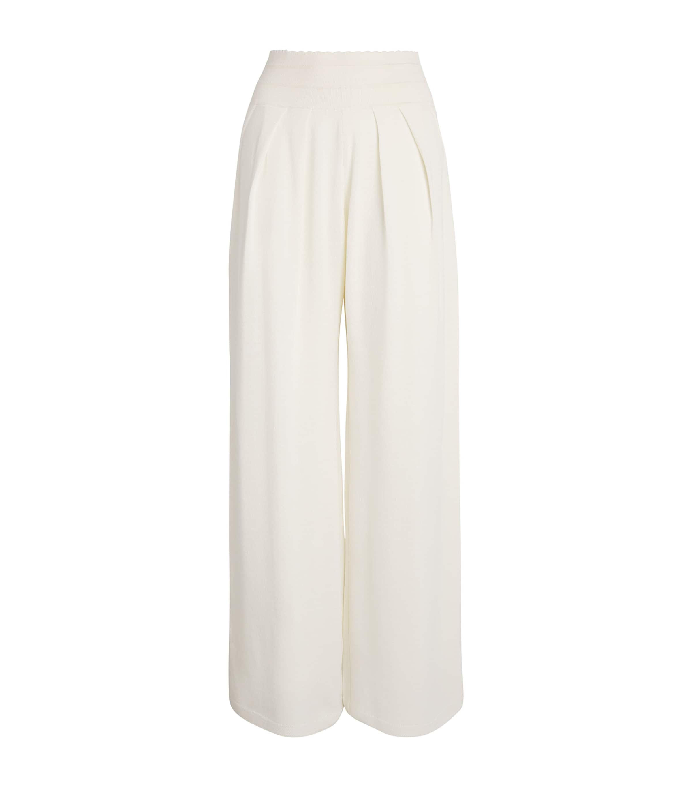 Molli Virgin Wool Wide-Leg Trousers Milk