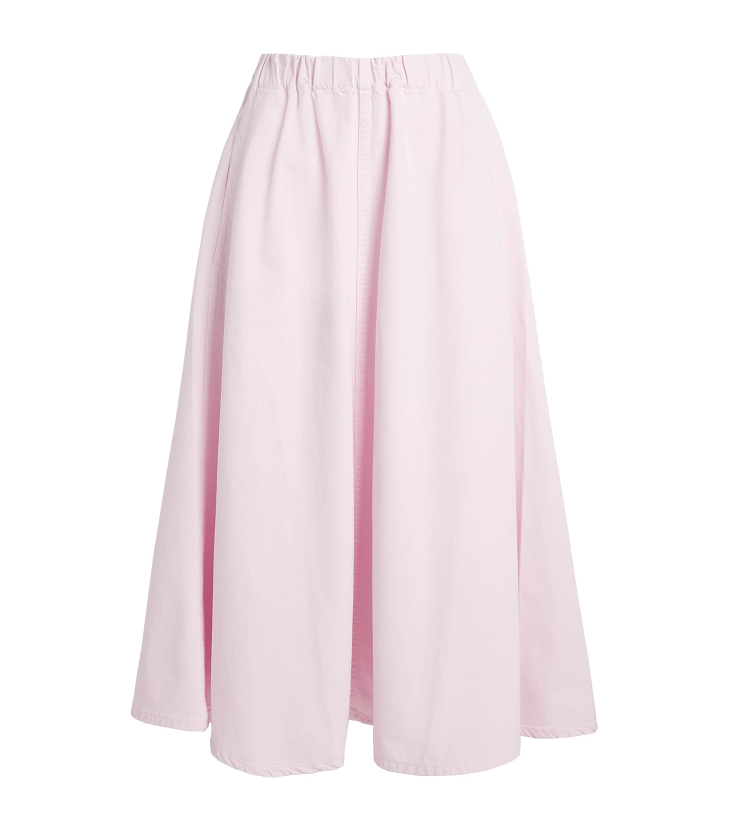 AGOLDE Womens x Maria McManus Midi Skirt Stne Wsh Powder Pnk Image 1