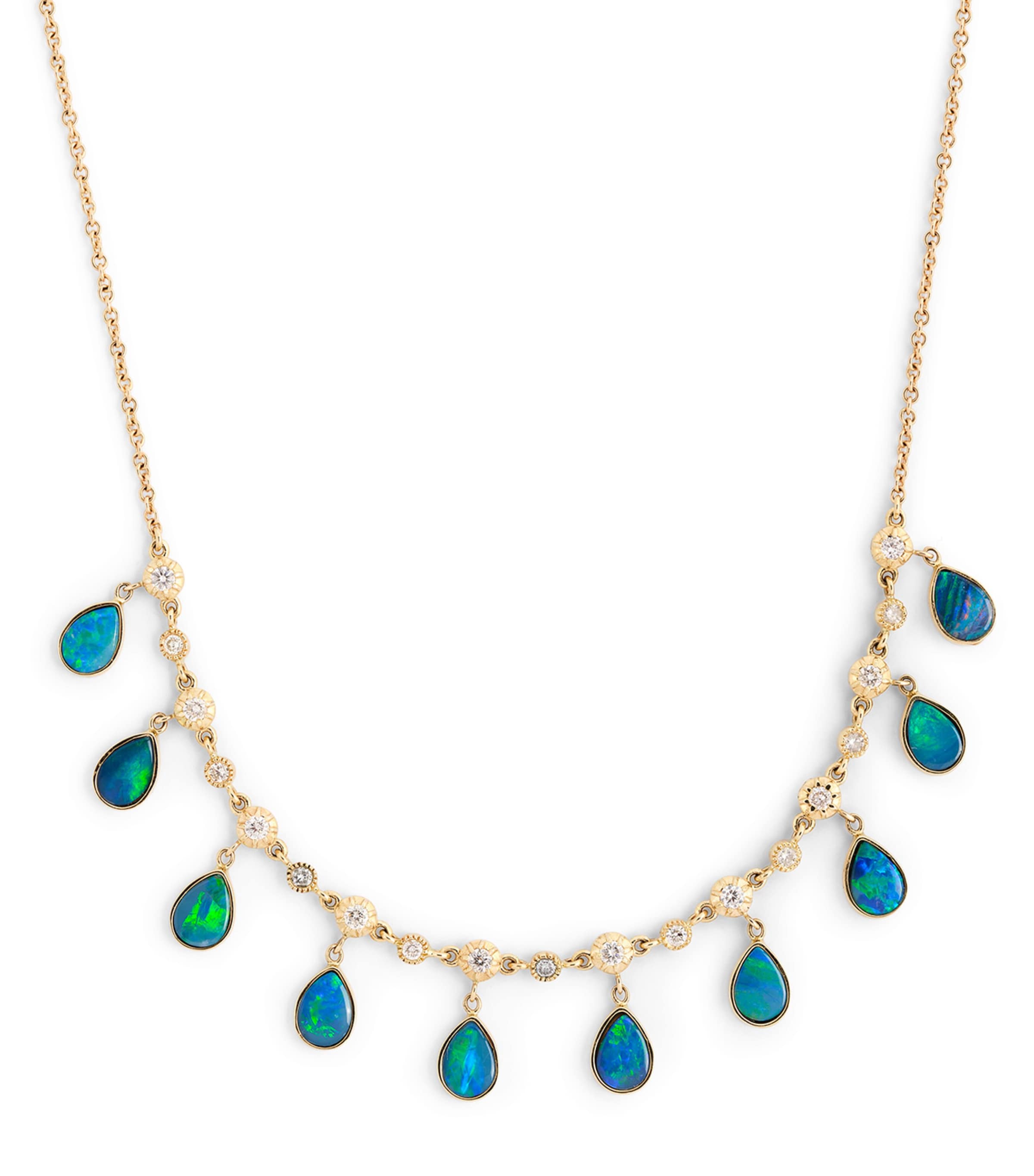 Jacquie Aiche Yellow Gold, Diamond And Opal Shaker Necklace In Gold