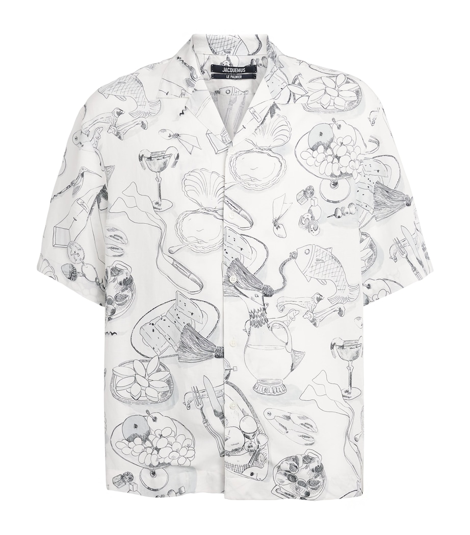 Jacquemus Mens Printed Cocktail Shirt Prnt Tbl Owht/bl Image 1