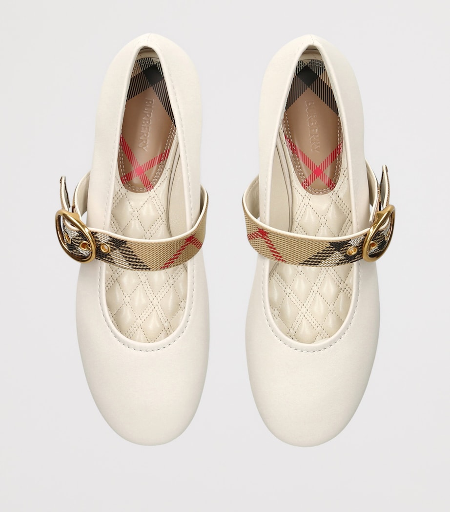 Burberry Leather Robin Ballet Flats Cream Image 3