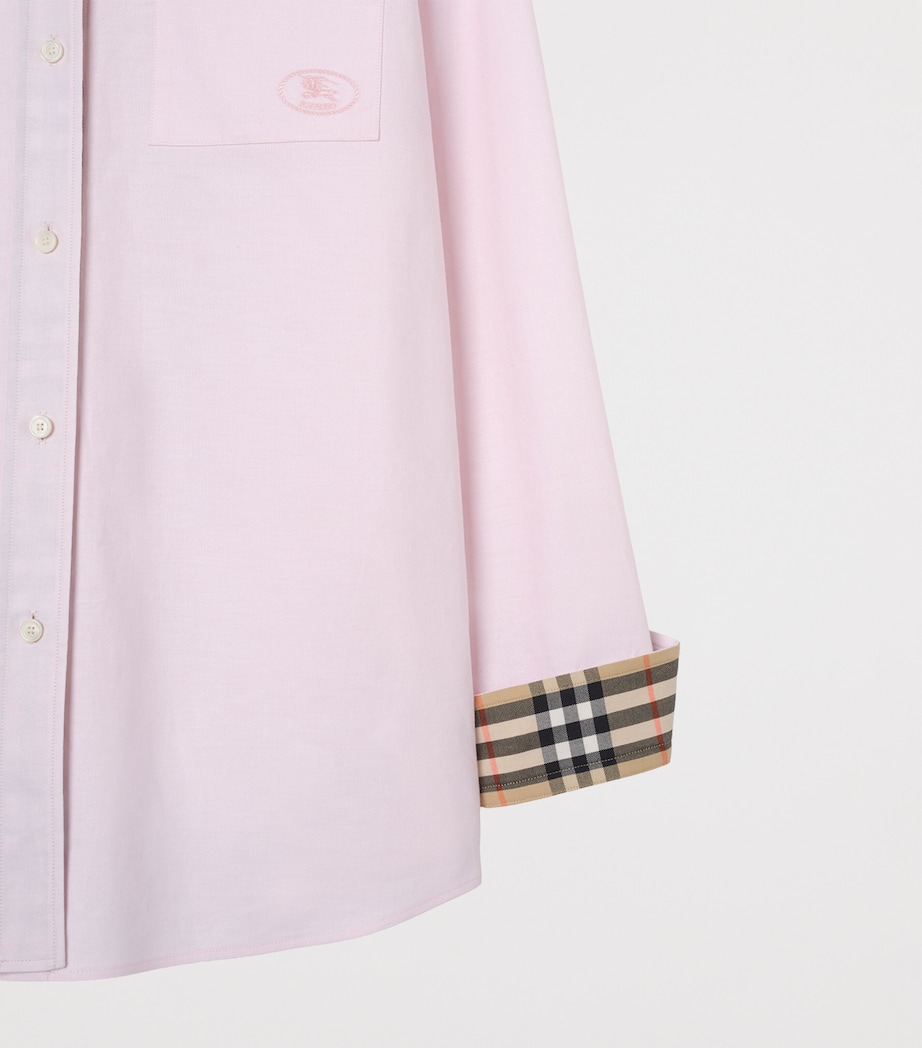Burberry Womens Cotton EKD Oxford Shirt Frosty Pink Image 4