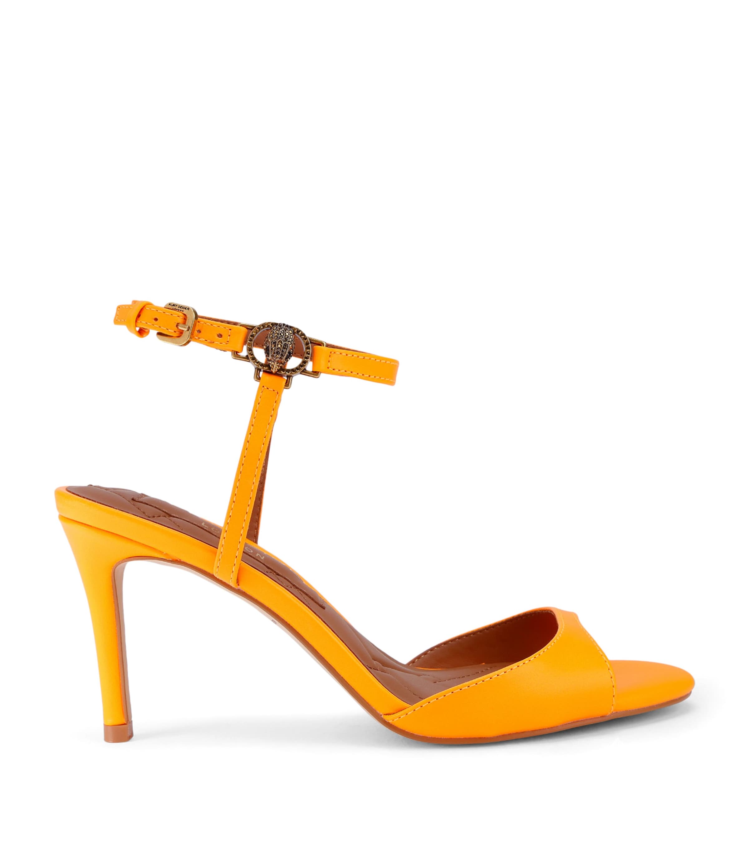 Kurt Geiger London Leather Chelsea Strap Holder Heeled Sandals Orange Image 1