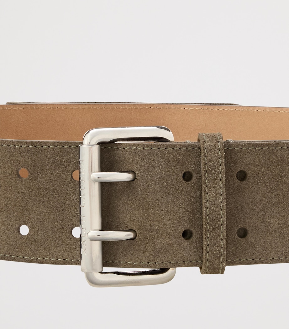Ralph Lauren Collection Suede Double-Prong Buckle Belt Dark Taupe Image 3