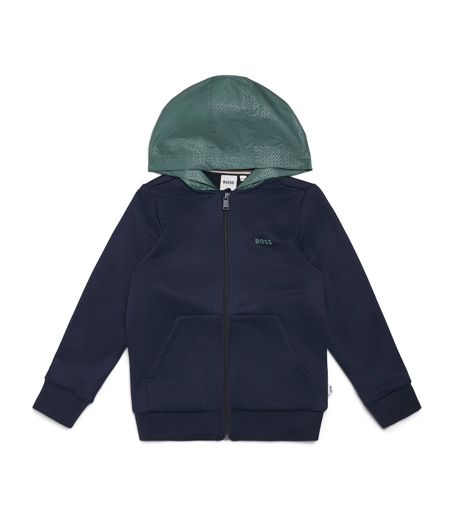 BOSS Kidswear Contrast Zip-Up Hoodie (4-16 Years) Image 1