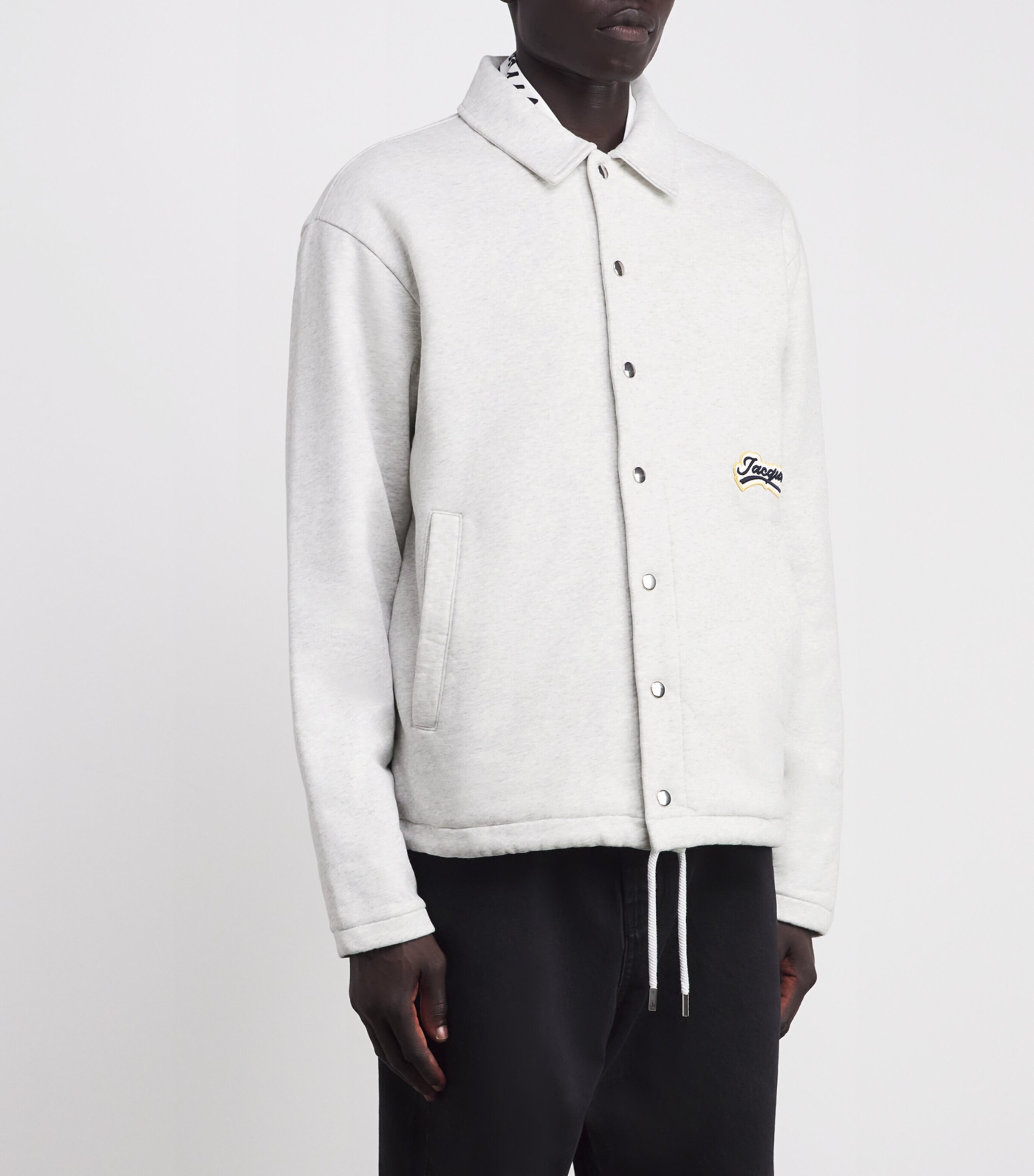 Jacquemus Mens Cotton Logo Varsity Jacket Varsity Pat Grey Image 3