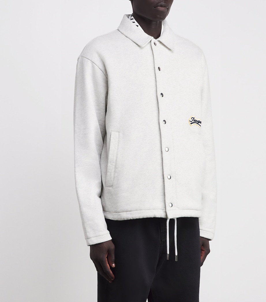 Cotton Logo Varsity Jacket 9FI-VARSITY PAT GREY Image 3