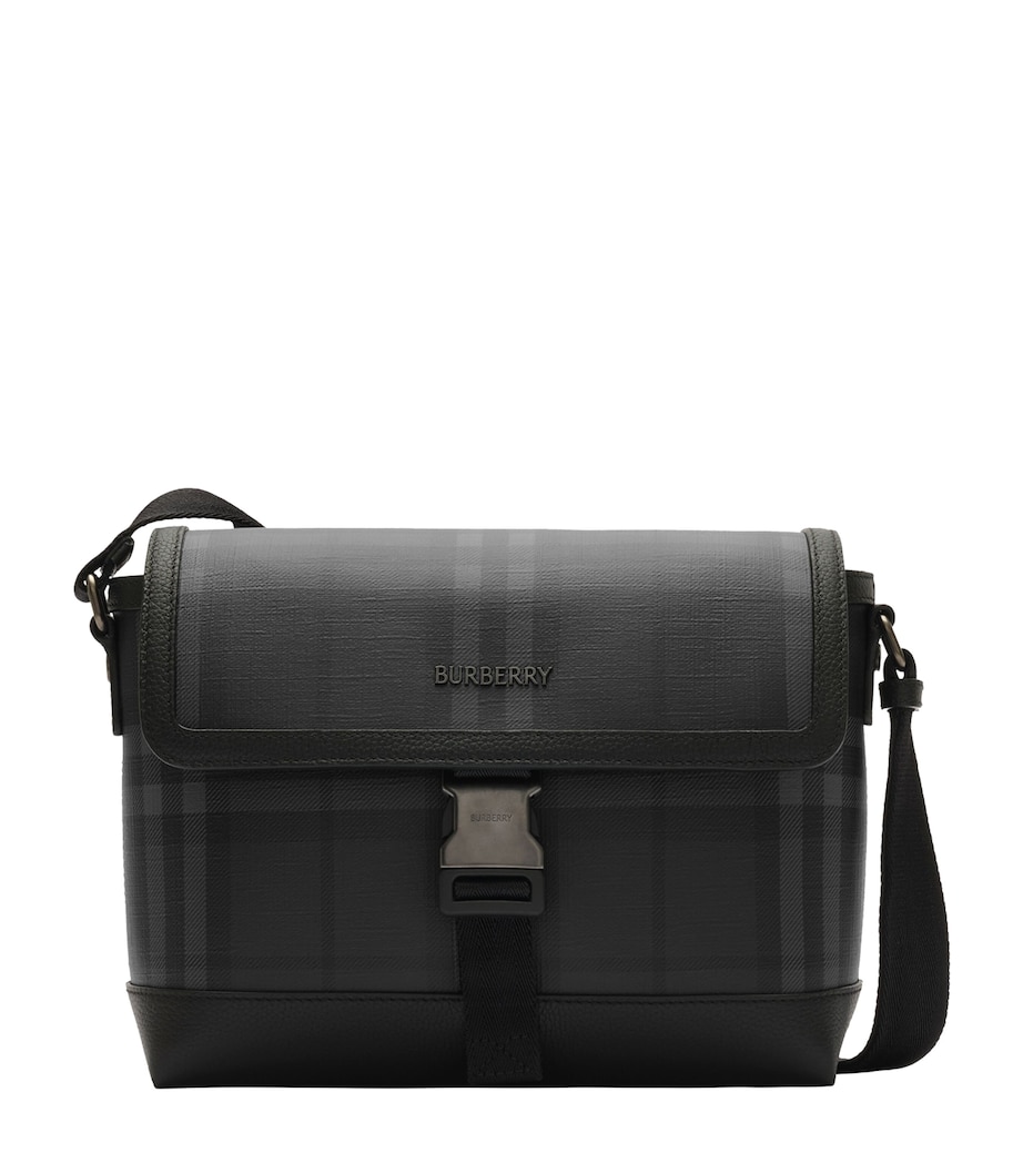 Burberry Small City Check Clip Messenger Bag Iron Image 1
