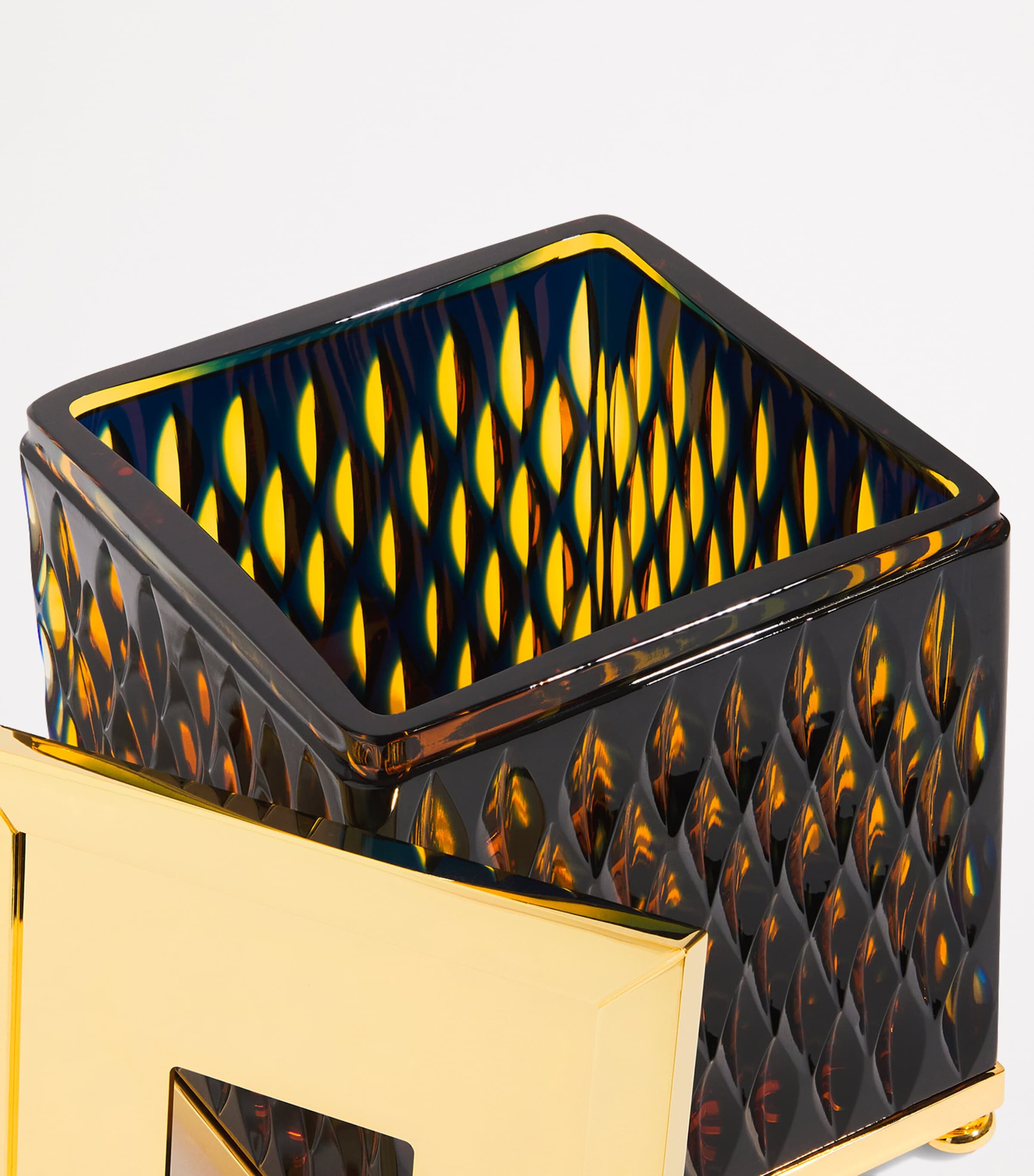 Crystal Tissue Box AMBER/BLUE, GOLD Image 2