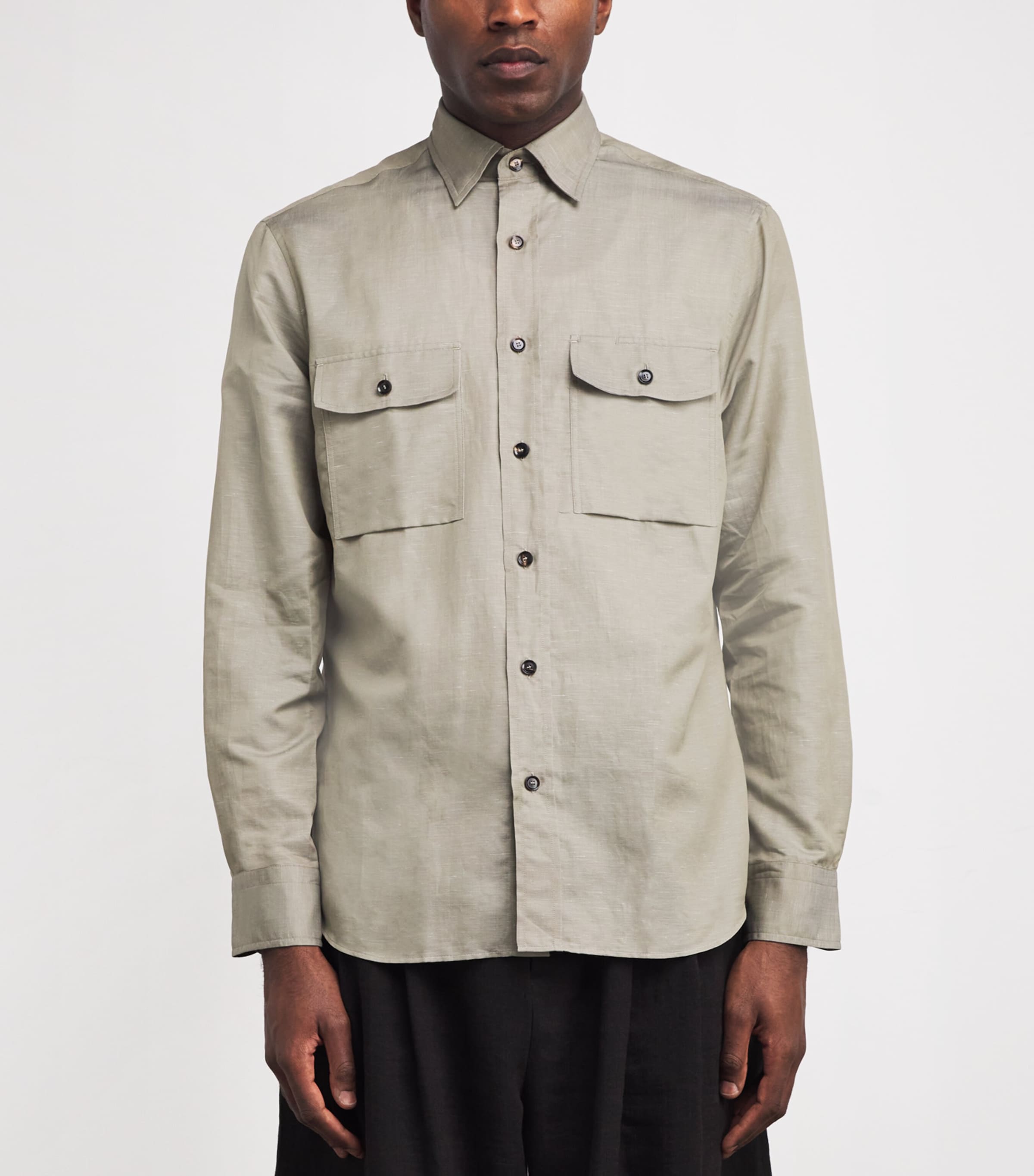 Cotton-Linen Twin-Pocket Shirt 2900 Image 3