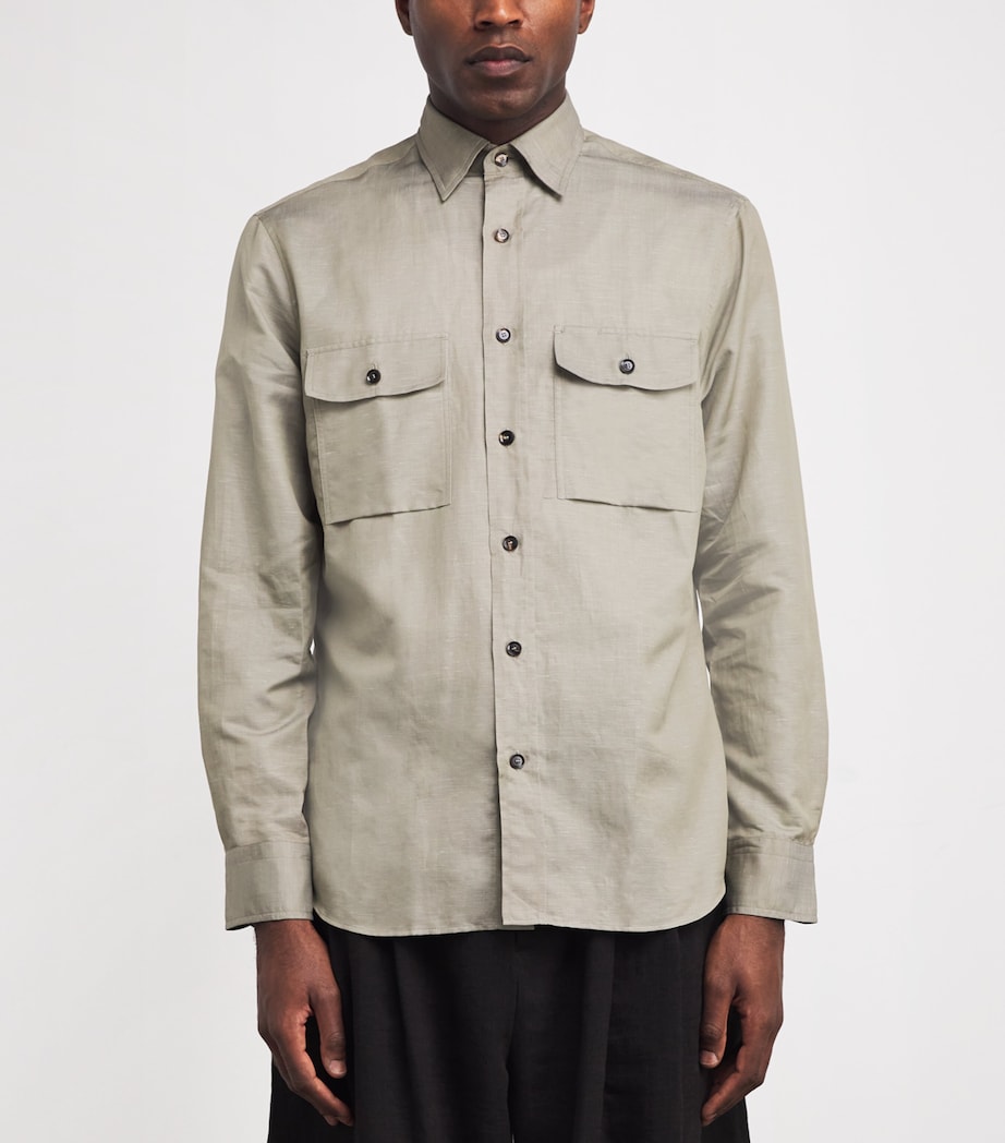 Cotton-Linen Twin-Pocket Shirt 2900 Image 3